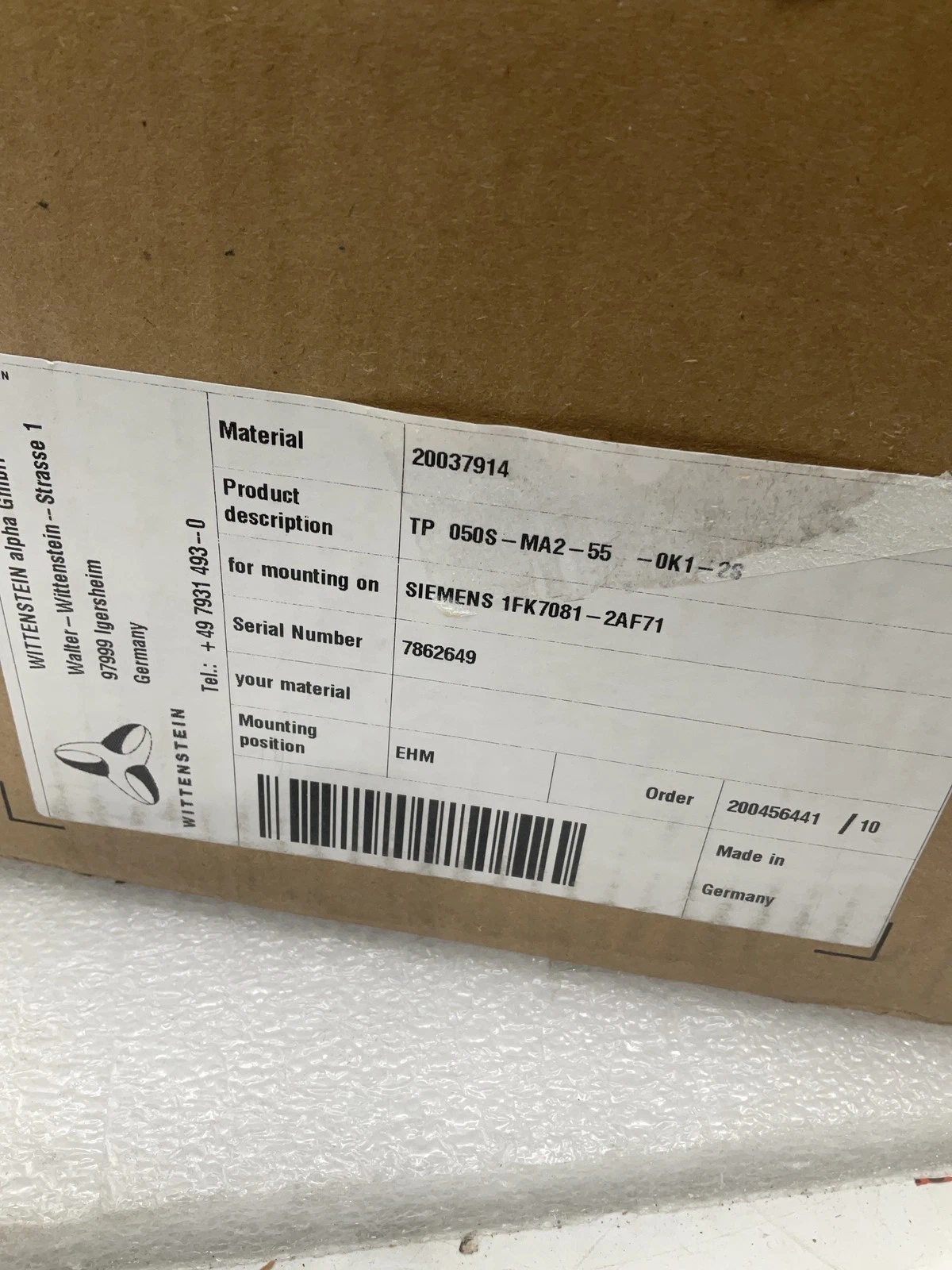WITTENSTEIN TP050S-MA2-55-0K1-26 TP+ HIGH TORQUE Planetary Gearbox NEW - Image 6