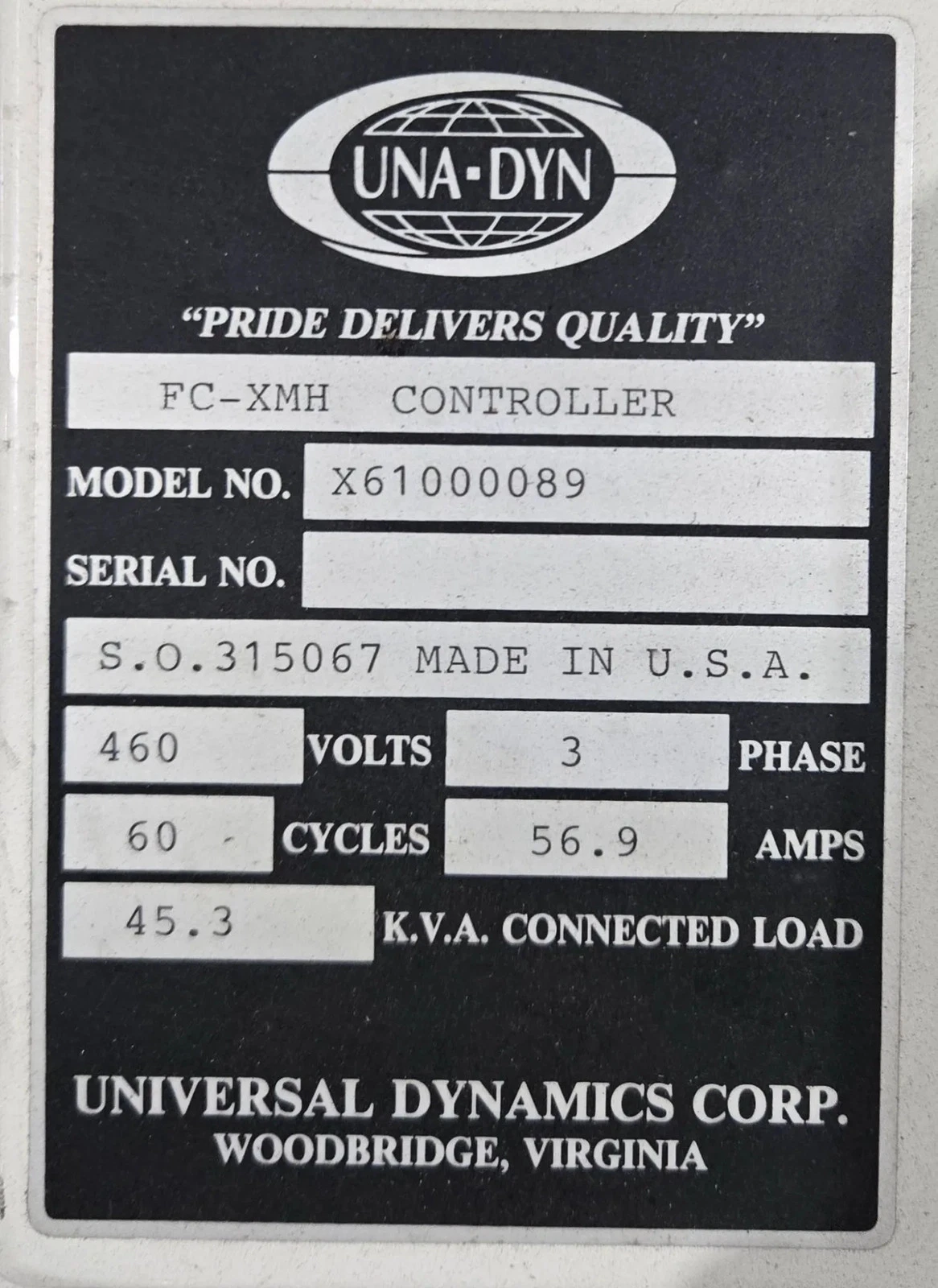 UNA-DYN X61000089 FC-XMH Material Handling Controller USED - Image 6