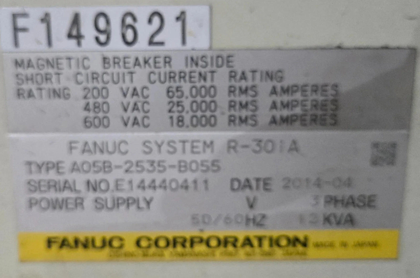 FANUC R-2000iB/210F Complete with R-30iA Controller & WTC WT6000 MFDC Inverter USED - Image 17