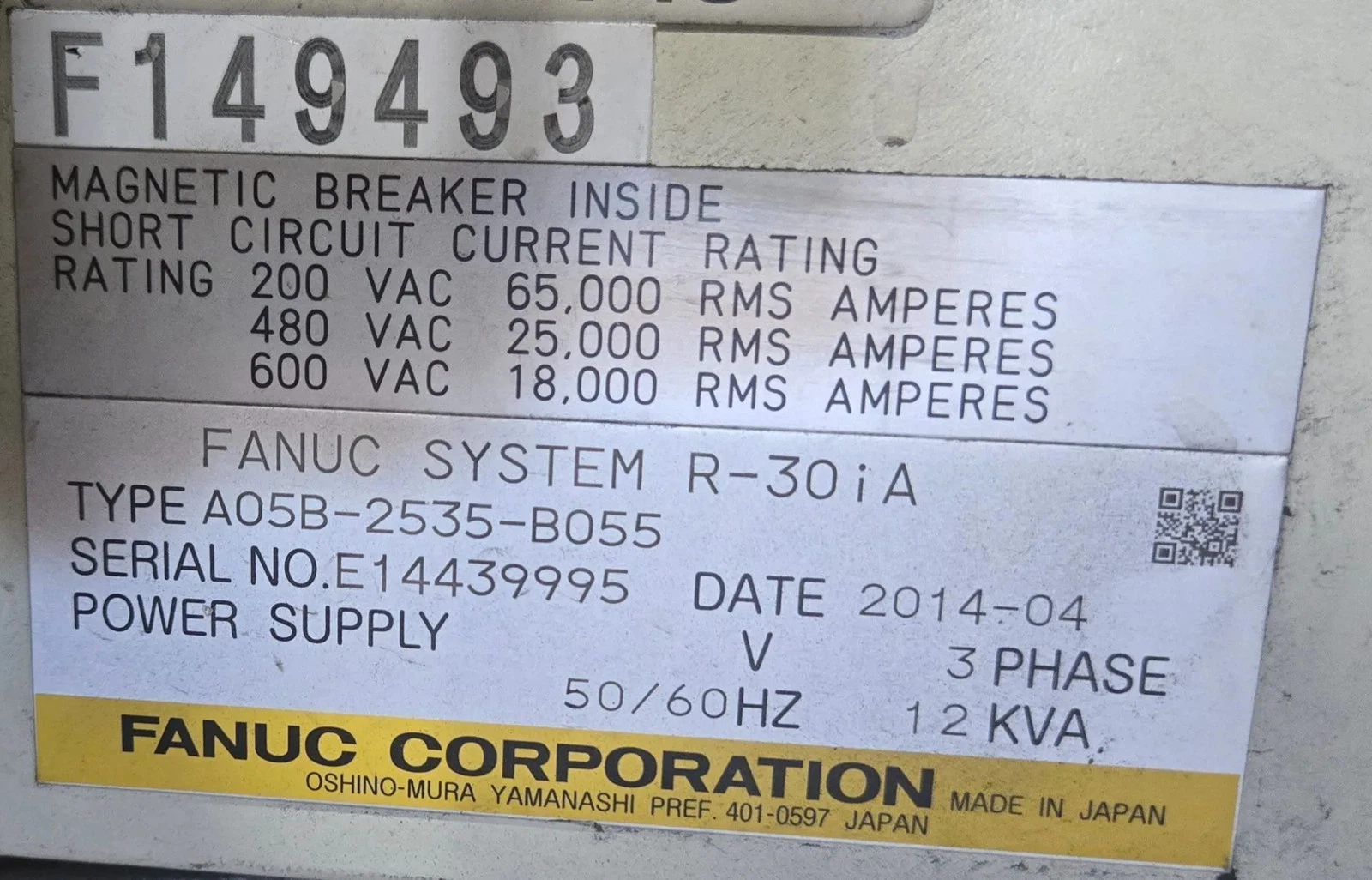 FANUC R-2000iB/210F Complete with R-30iA Controller & WTC WT6000 MFDC Inverter USED - Image 18