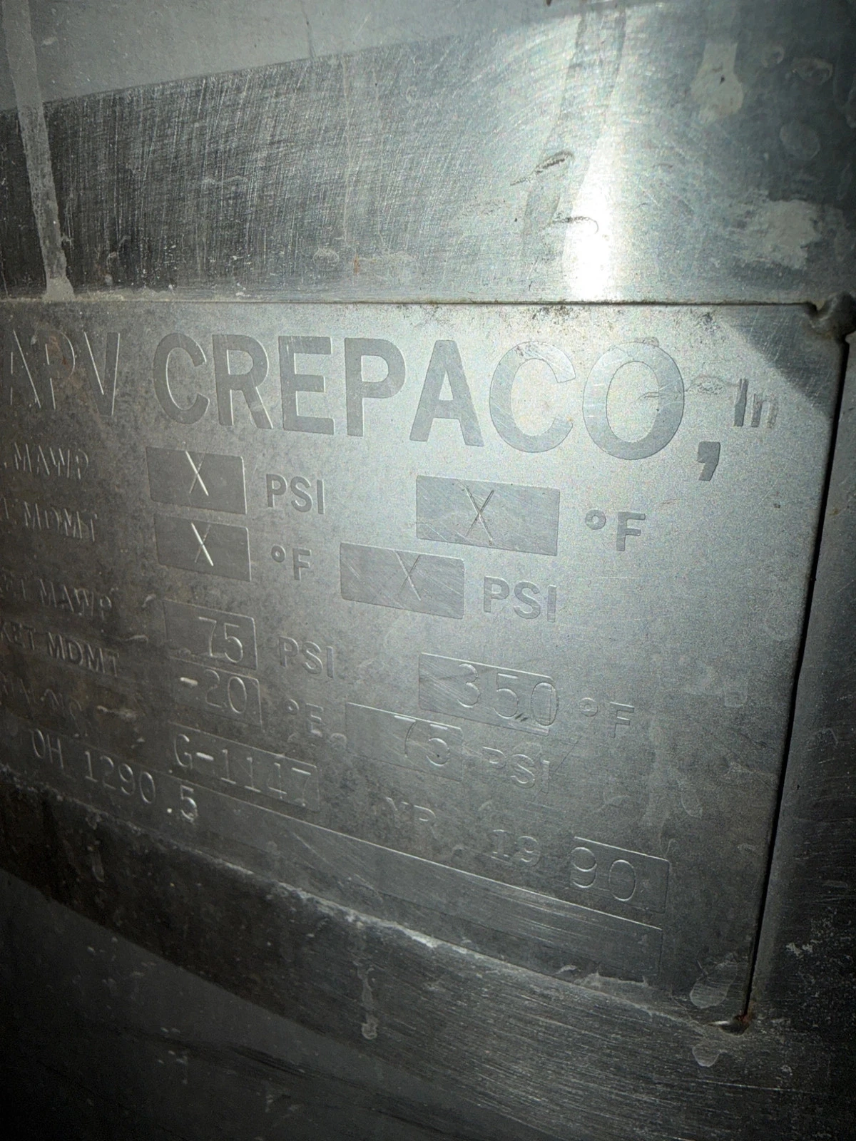APV/CREPACO OH-1290.5 Stainless Steel Jacketed Mixer w/ Baldor Motor USED - Image 5