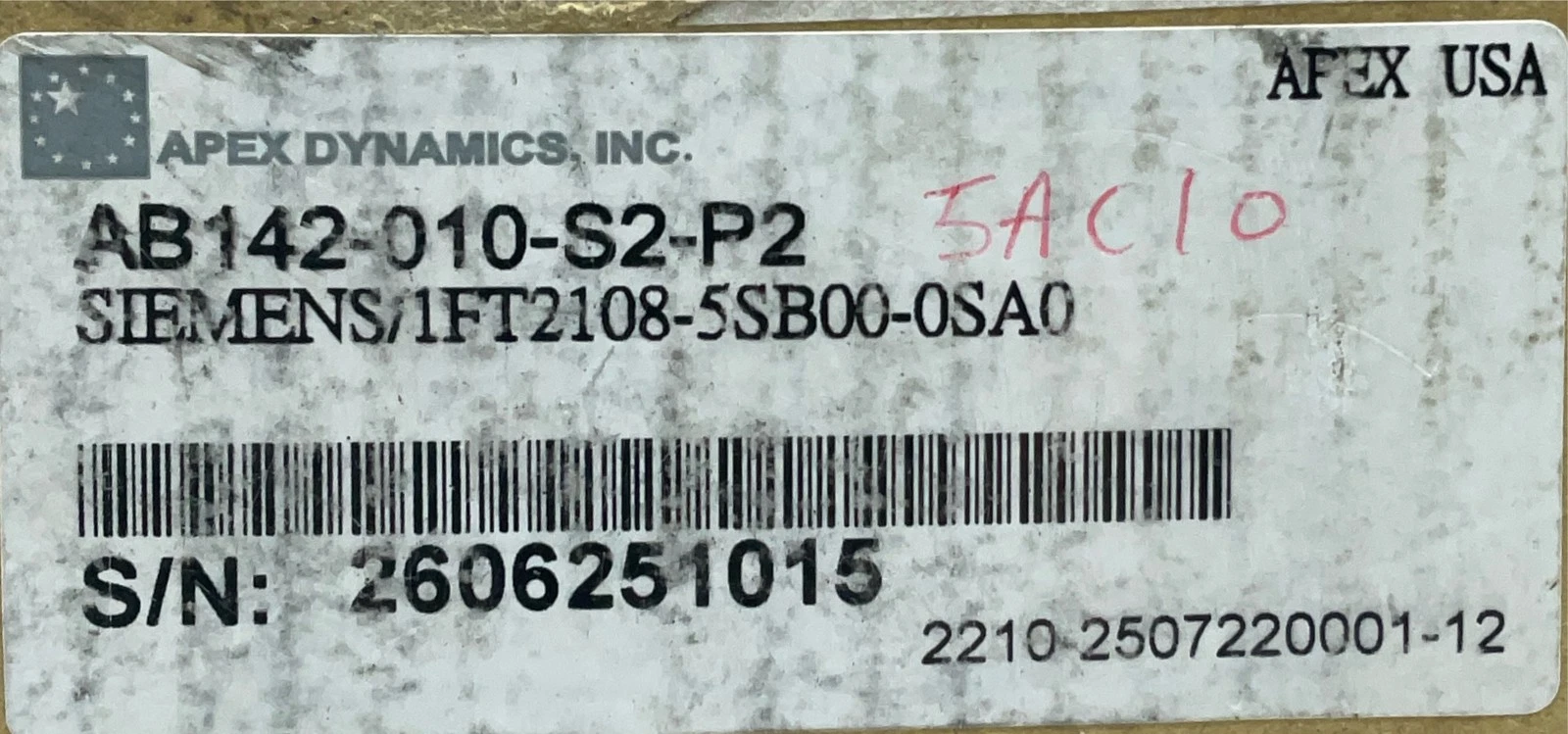 APEX DYNAMICS AB142-010-P2 Precision Planetary Gearbox 10:1 Ratio NEW - Image 3