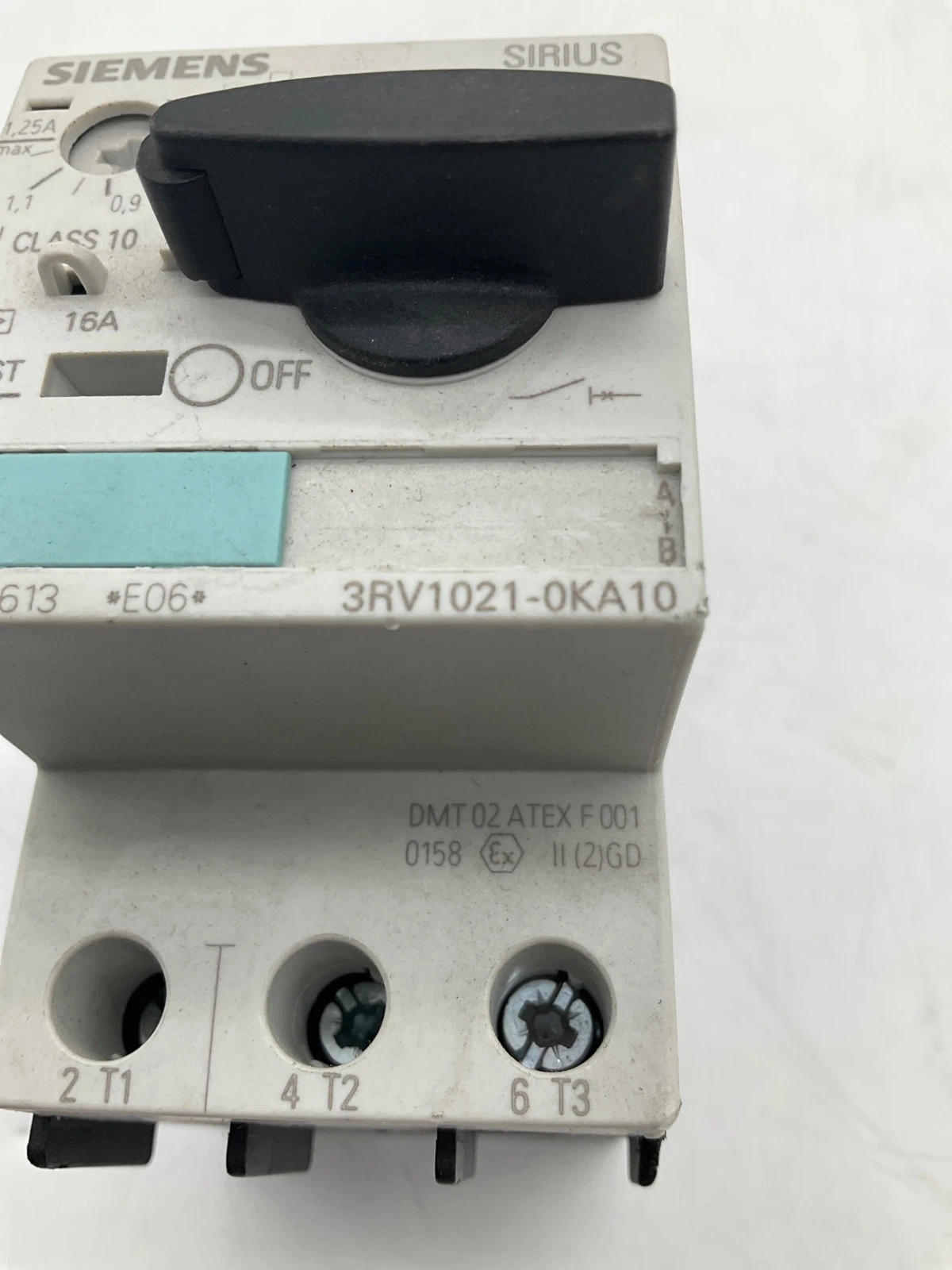 SIEMENS 3RV1021-0KA10 Motor Protection Circuit Breaker 0.9-1.25A USED - Image 2