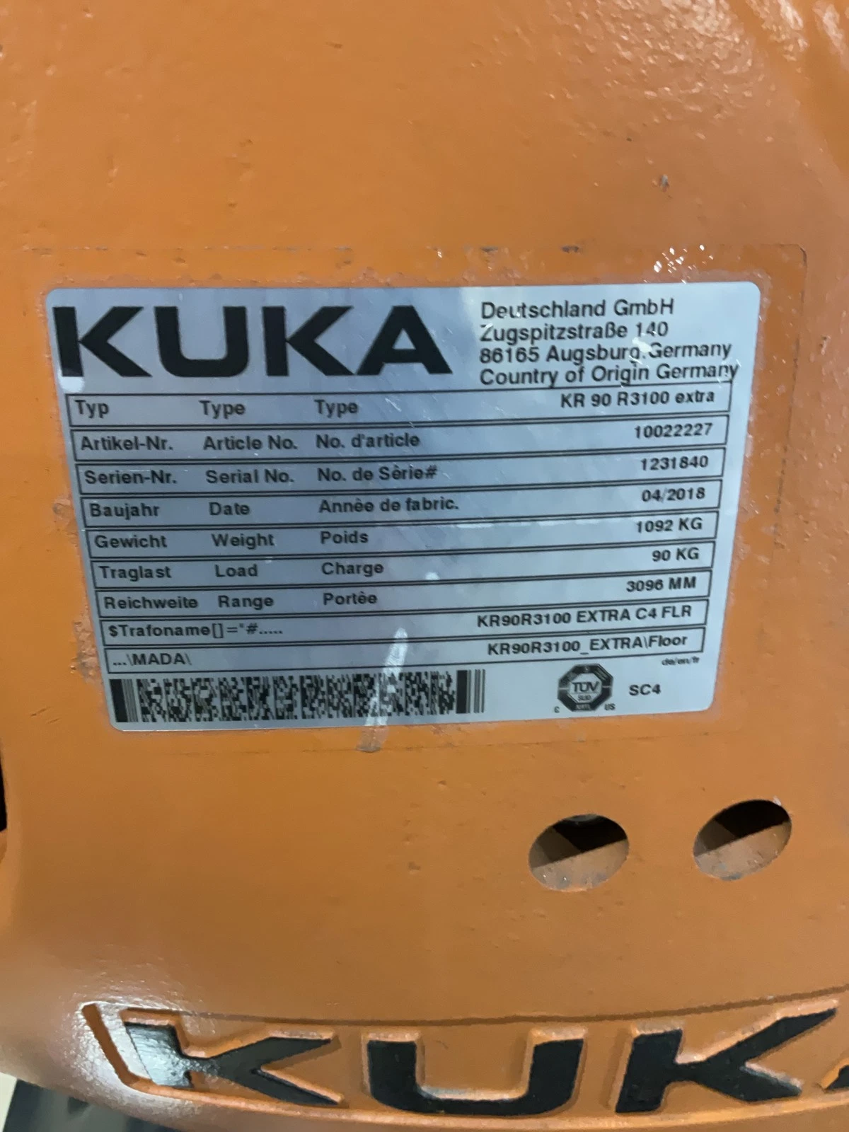 KUKA KR 90 R3100 extra Complete With KR C4 NA UL USED - Image 14