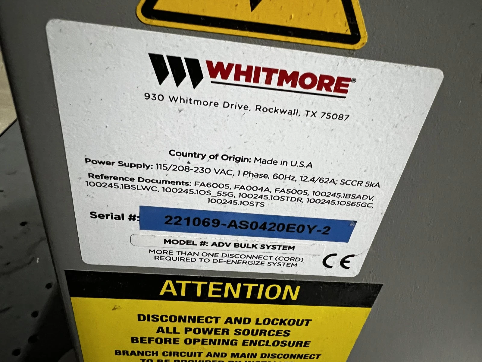 WHITMORE OilSafe 2A040 Advanced Bulk Lubrication System USED - Image 12