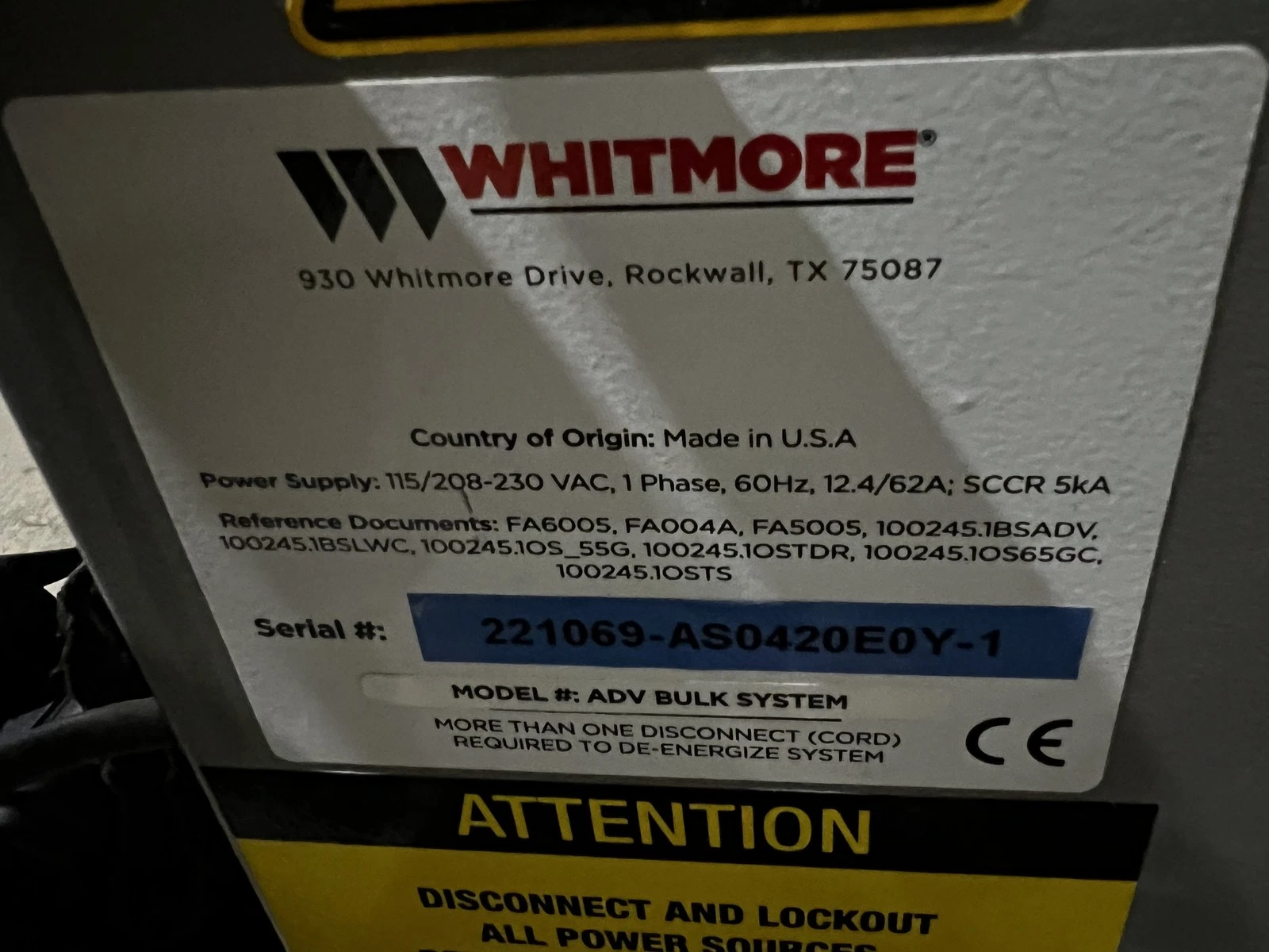 WHITMORE OilSafe 2A040 Advanced Bulk Lubrication System USED - Image 13