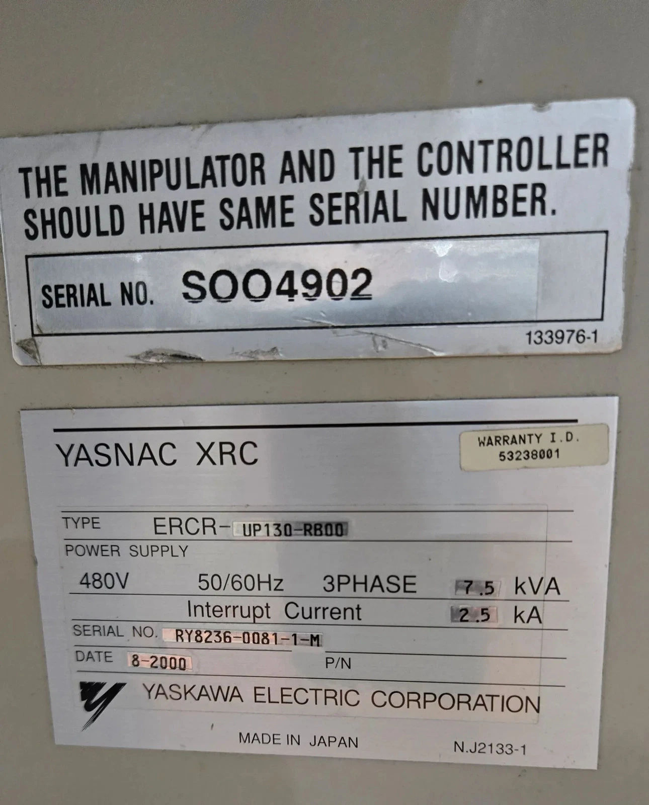 YASKAWA MOTOMAN UP130-RB00 INDUSTRIAL ROBOT ARM AND CONTROL CABINET USED - Image 20