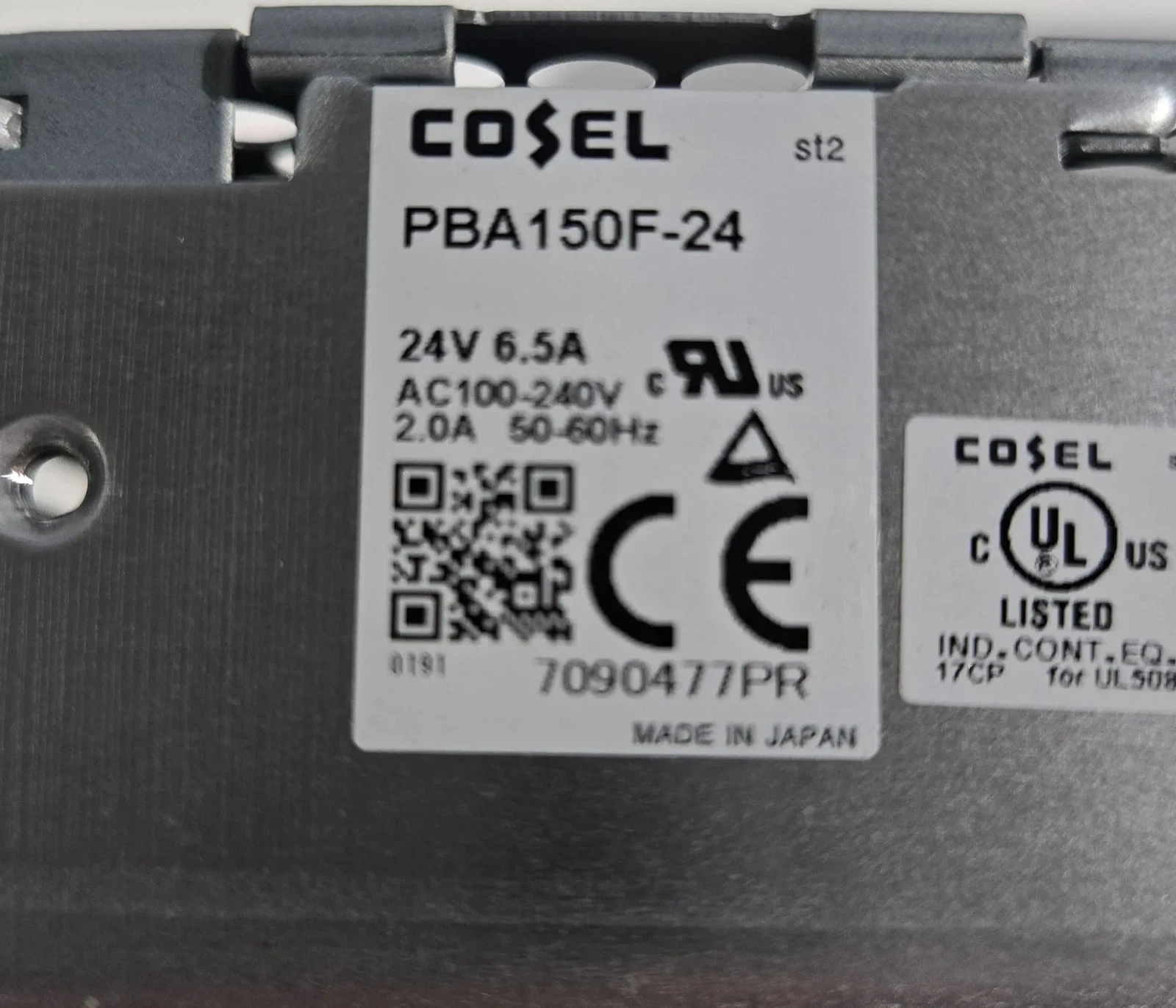 COSEL PBA150F-N 24V 6.5A Switching Power Supply NEW - Image 2