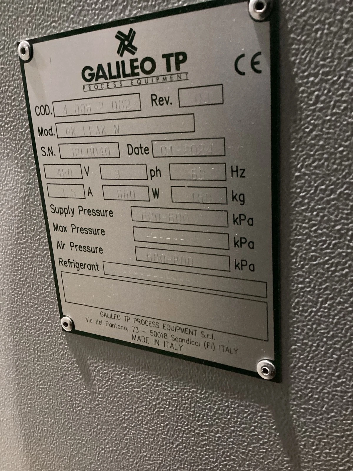 GALILEO TP BK LEAK N 4.008.2.002 Leak Testing System USED - Image 5