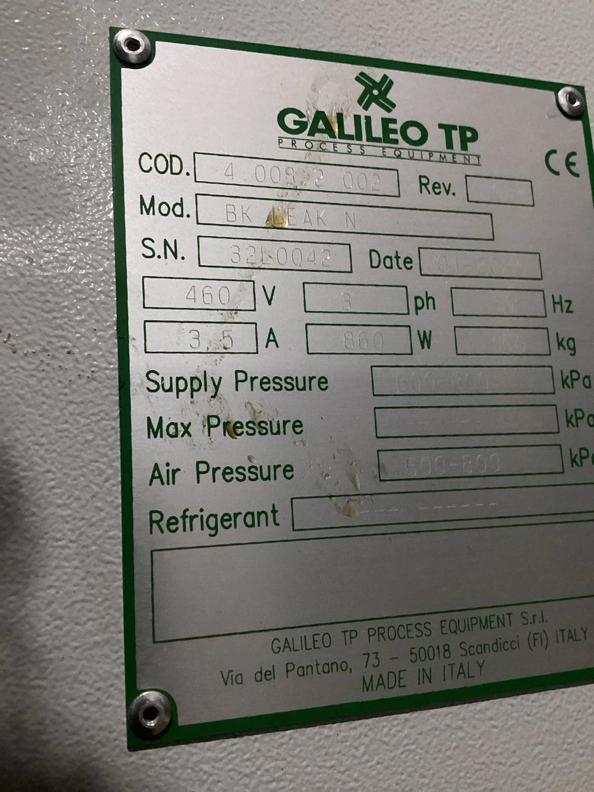 GALILEO TP BK LEAK N 4.008.2.002 Leak Testing System USED - Image 5