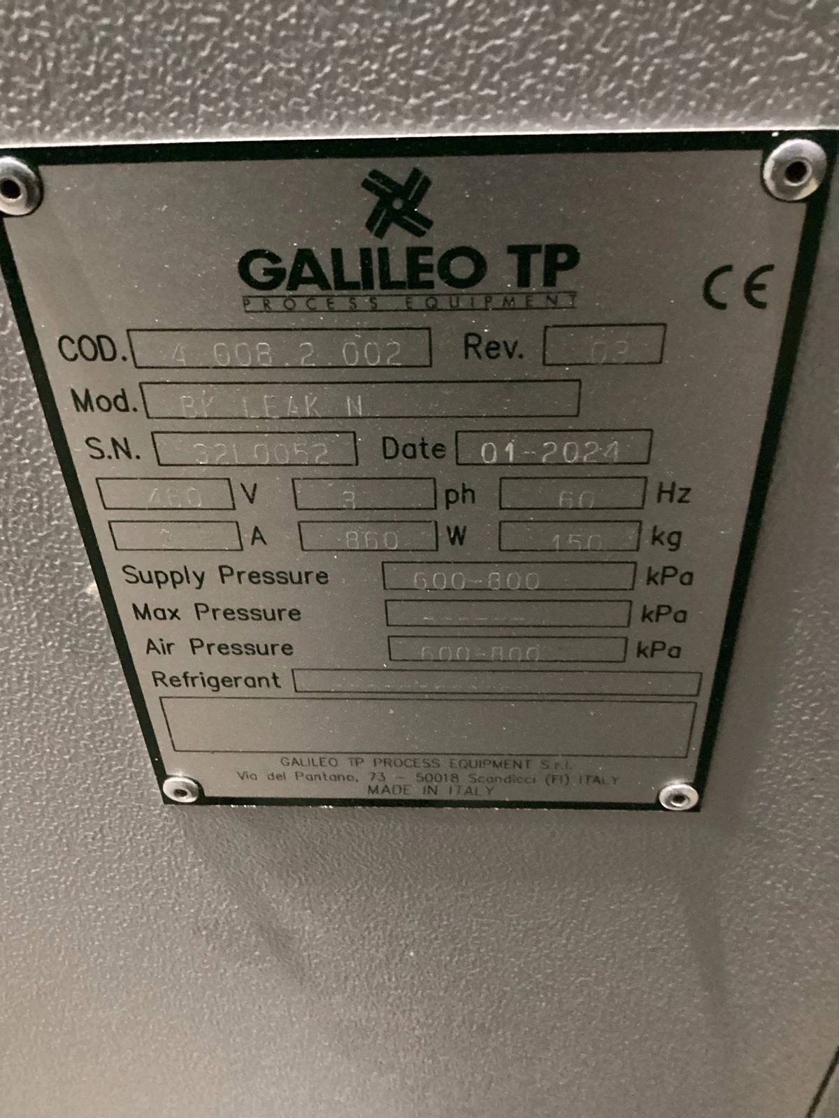 GALILEO TP BK LEAK N 4.008.2.002 Leak Testing System USED - Image 5