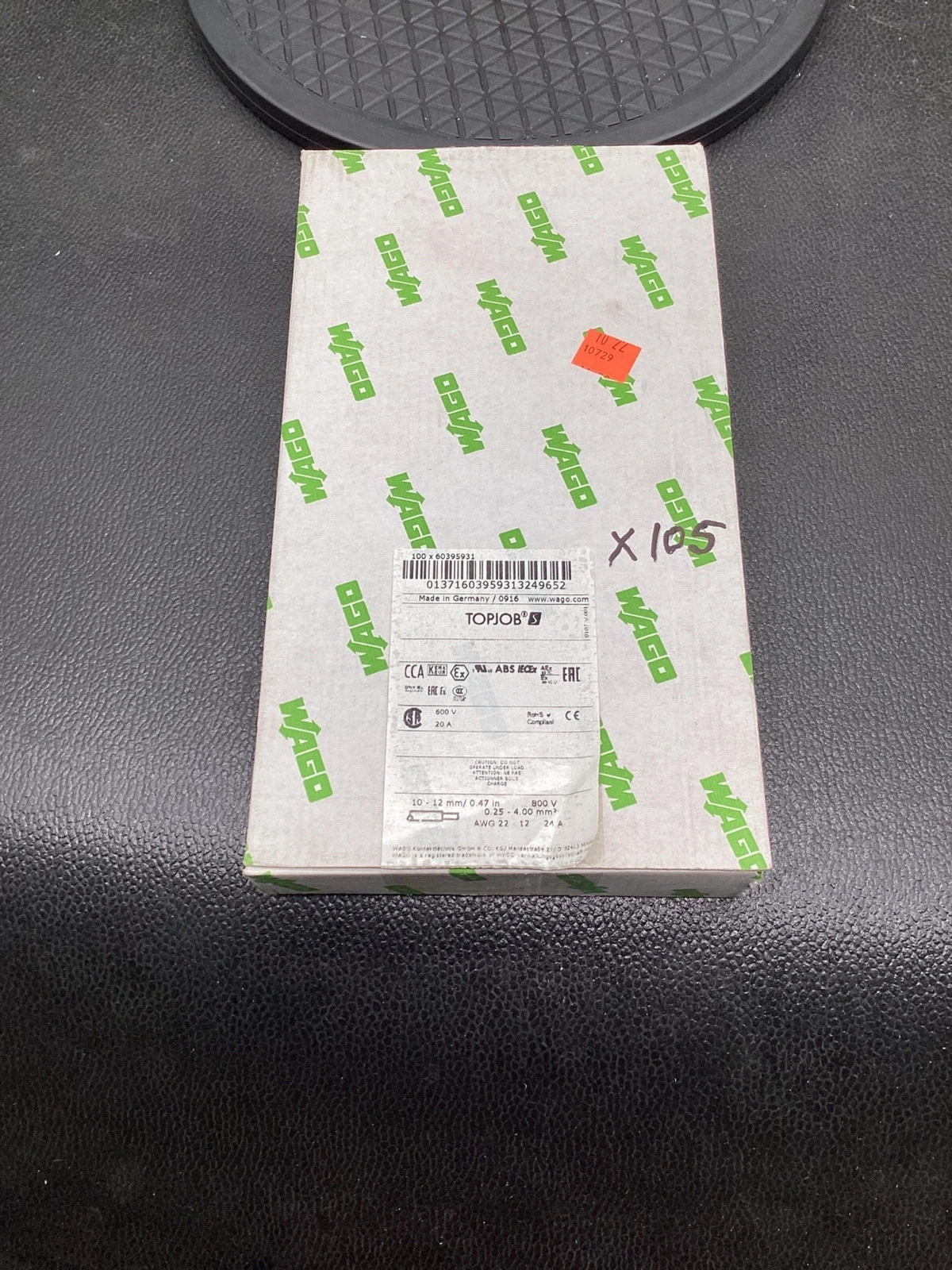 WAGO 60395931 TOPJOB S Terminal Block (Box of 105) NEW - Image 3