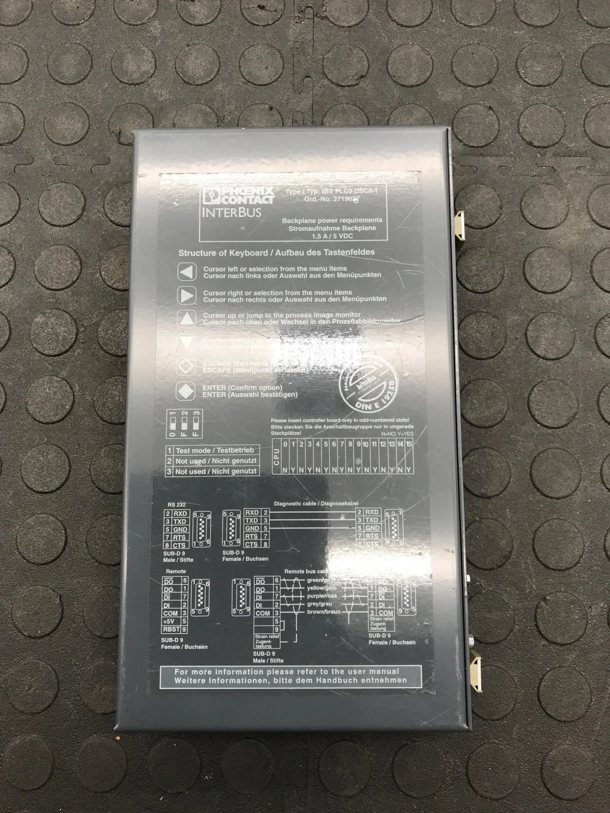 PHOENIX CONTACT IBS PLC5 DSC/I-T INTERBUS Controller USED - Image 4