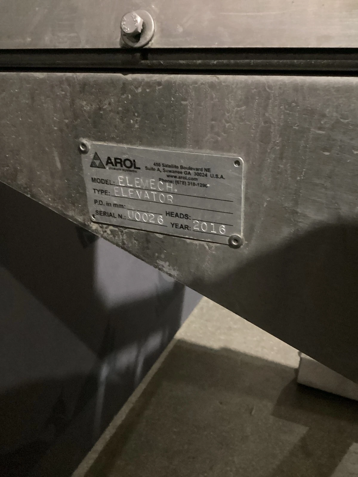 AROL ELEMECH Cap Hopper Elevator USED - Image 7