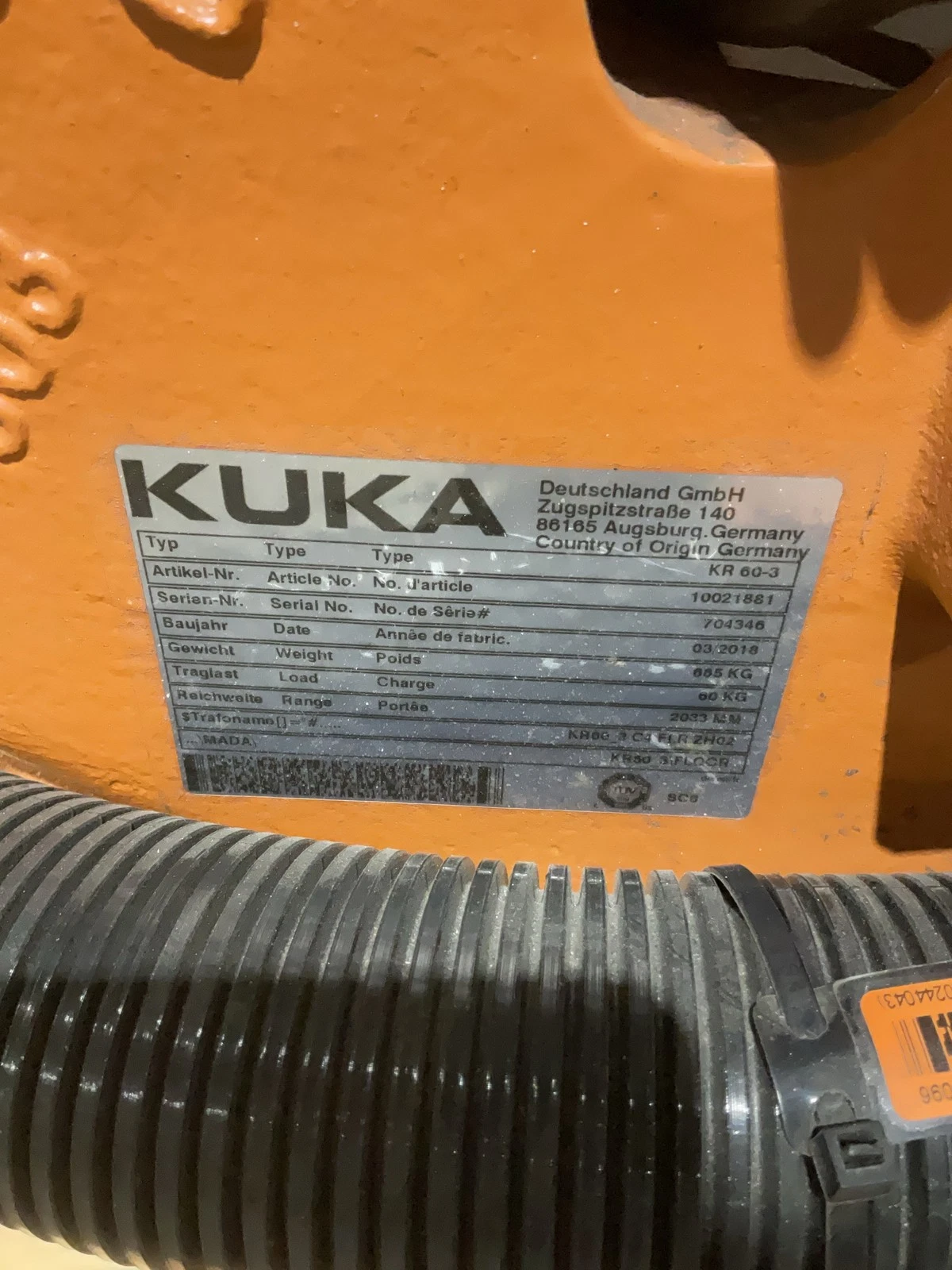 KUKA KR 60-3 Complete with KR C4 NA UL Controller USED - Image 7