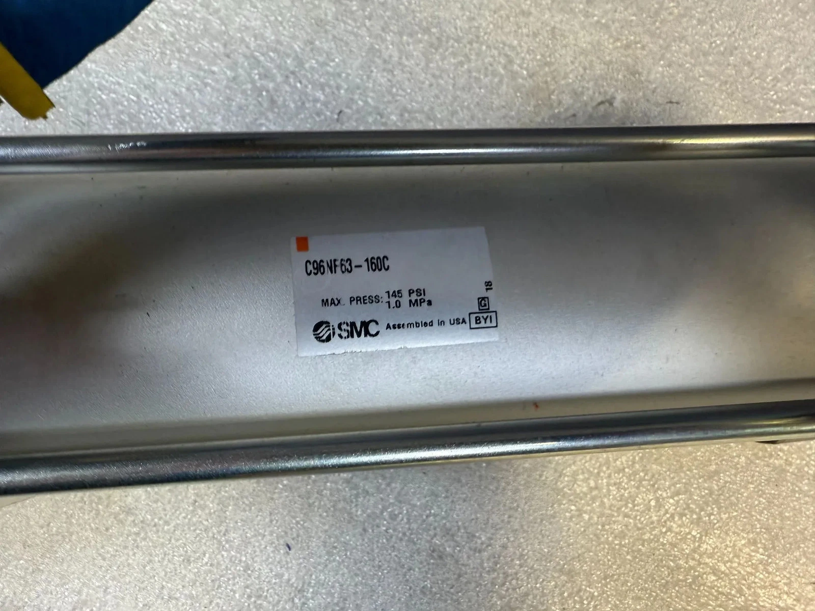 SMC C96NF63-160C Pneumatic Cylinder w/ MWB63TF-UA Lock-Up Unit USED - Image 4