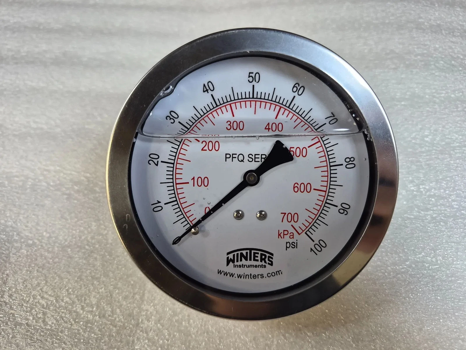 WINTERS PFQ741 Stainless Steel Liquid Filled Pressure Gauge NEW - Image 3