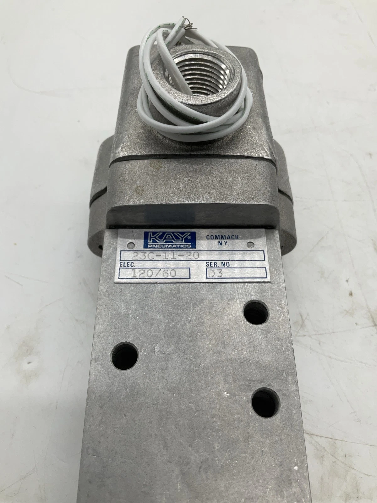 Kay Pneumatics 23C-11-20 Pneumatic Solenoid Directional Valve 120V USED - Image 2
