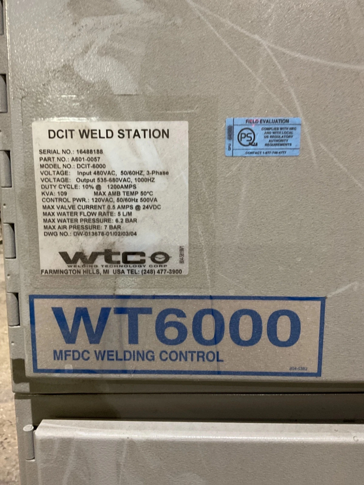 WTC 6041 964-2964 Weld Controller USED - Image 2
