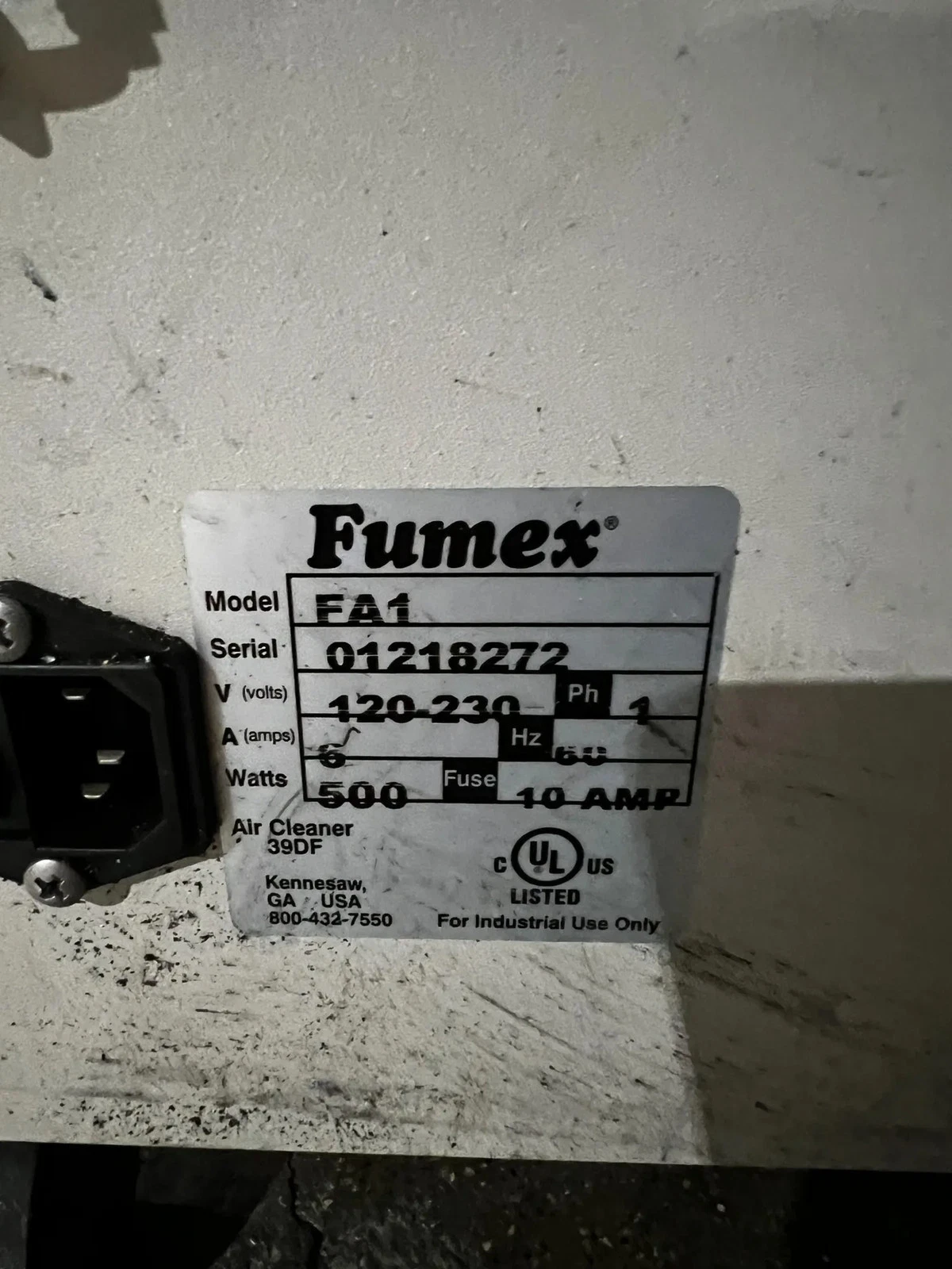 FUMEX FA1 Air Cleaner USED - Image 6