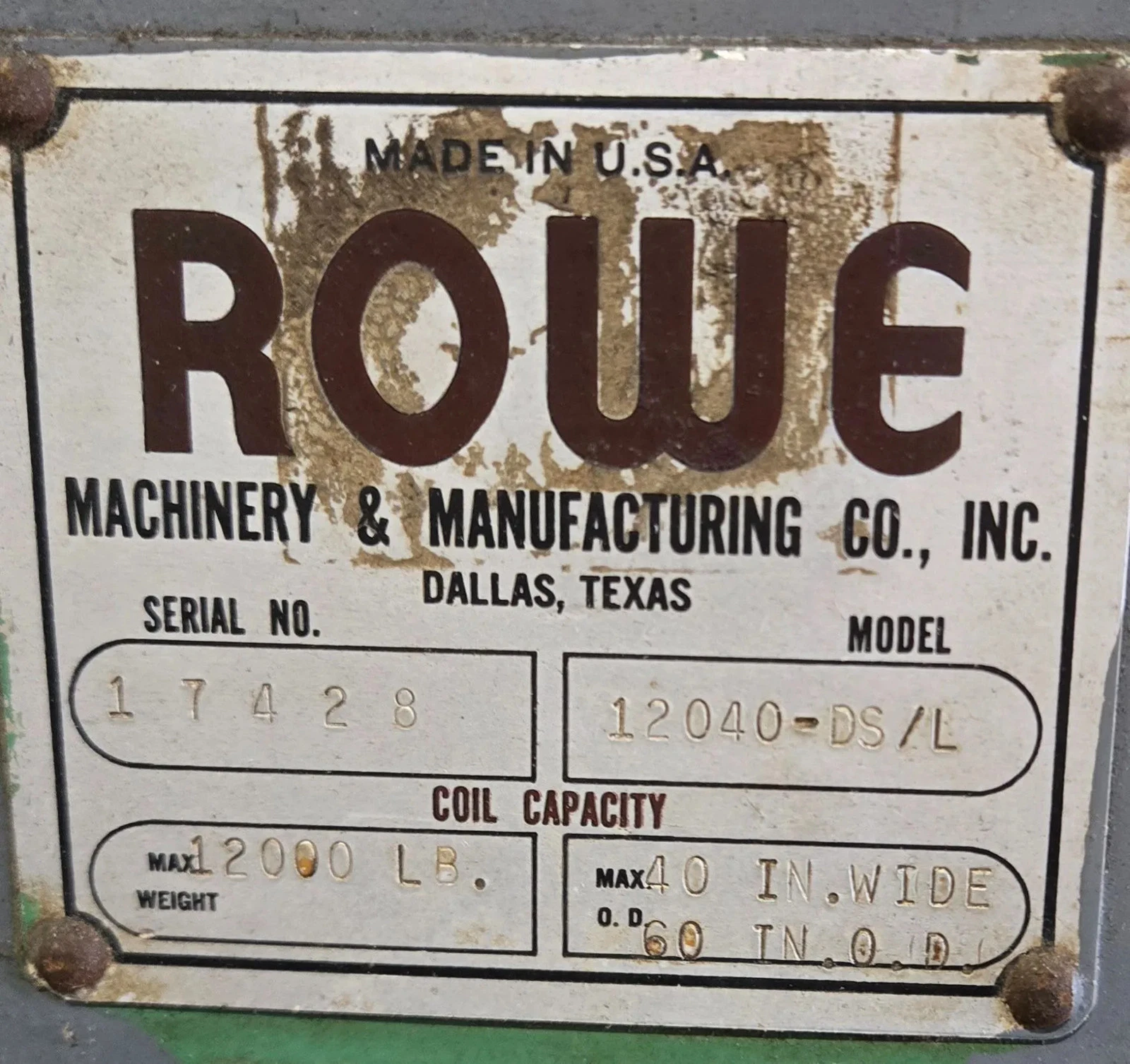 ROWE 12040-DS/L Uncoiler / Decoiler USED - Image 9