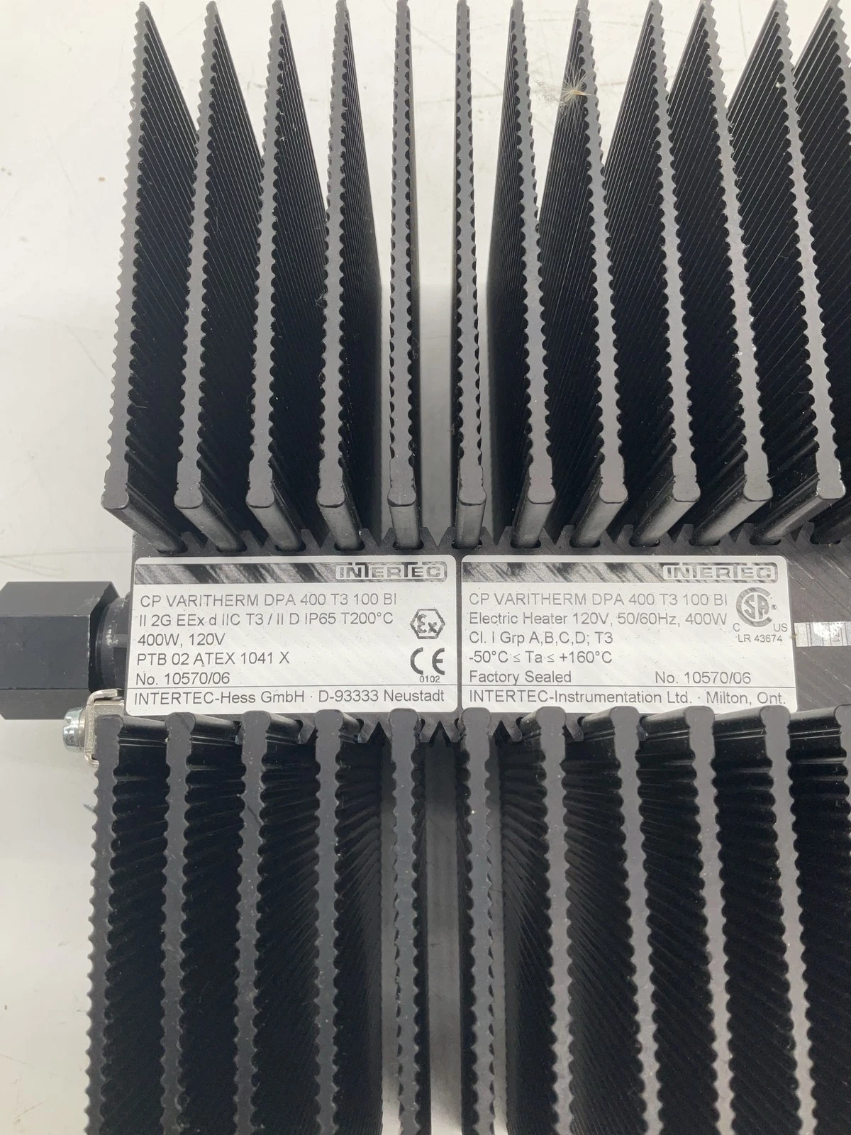 INTERTEC CP VARITHERM DPA 400 T3 100 BI 400W 120V Hazardous Area Heater - USED - Image 2