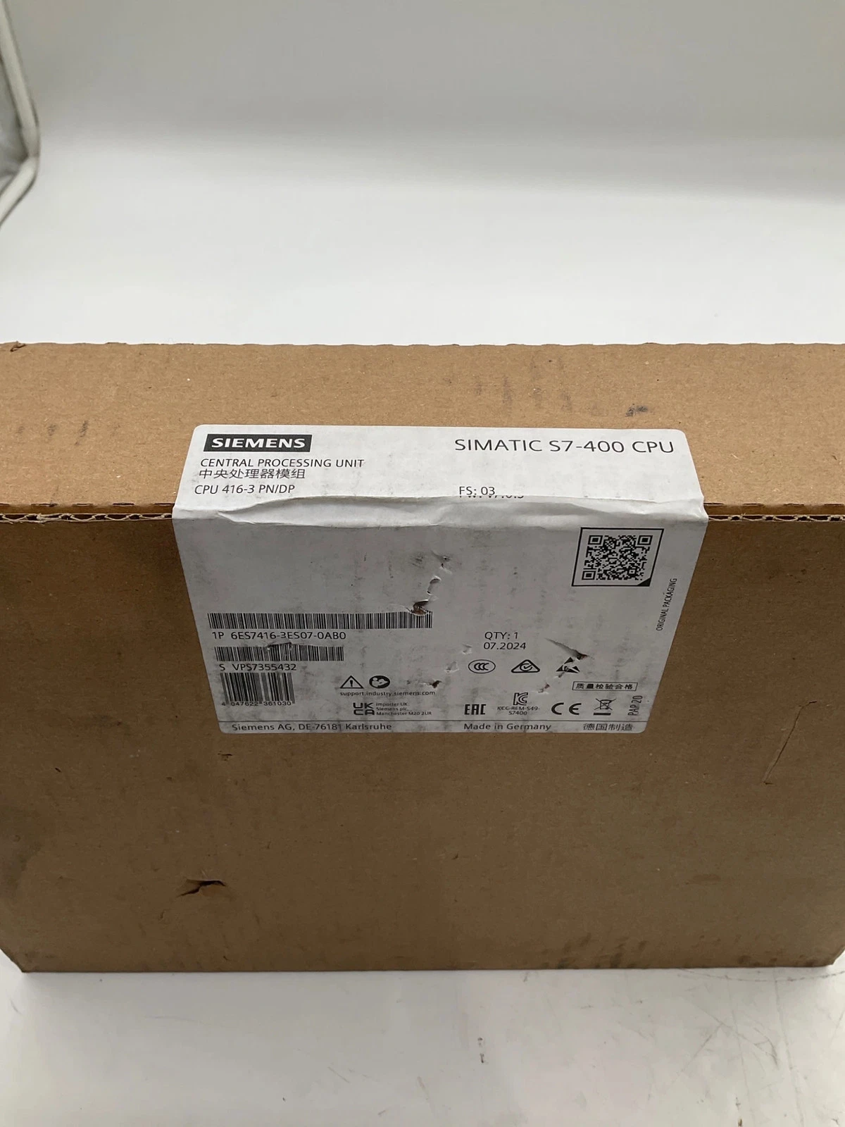 Siemens 6ES7416-3ES07-0AB0 SIMATIC S7-400 CPU 416-3 PN/DP NEW - Image 2