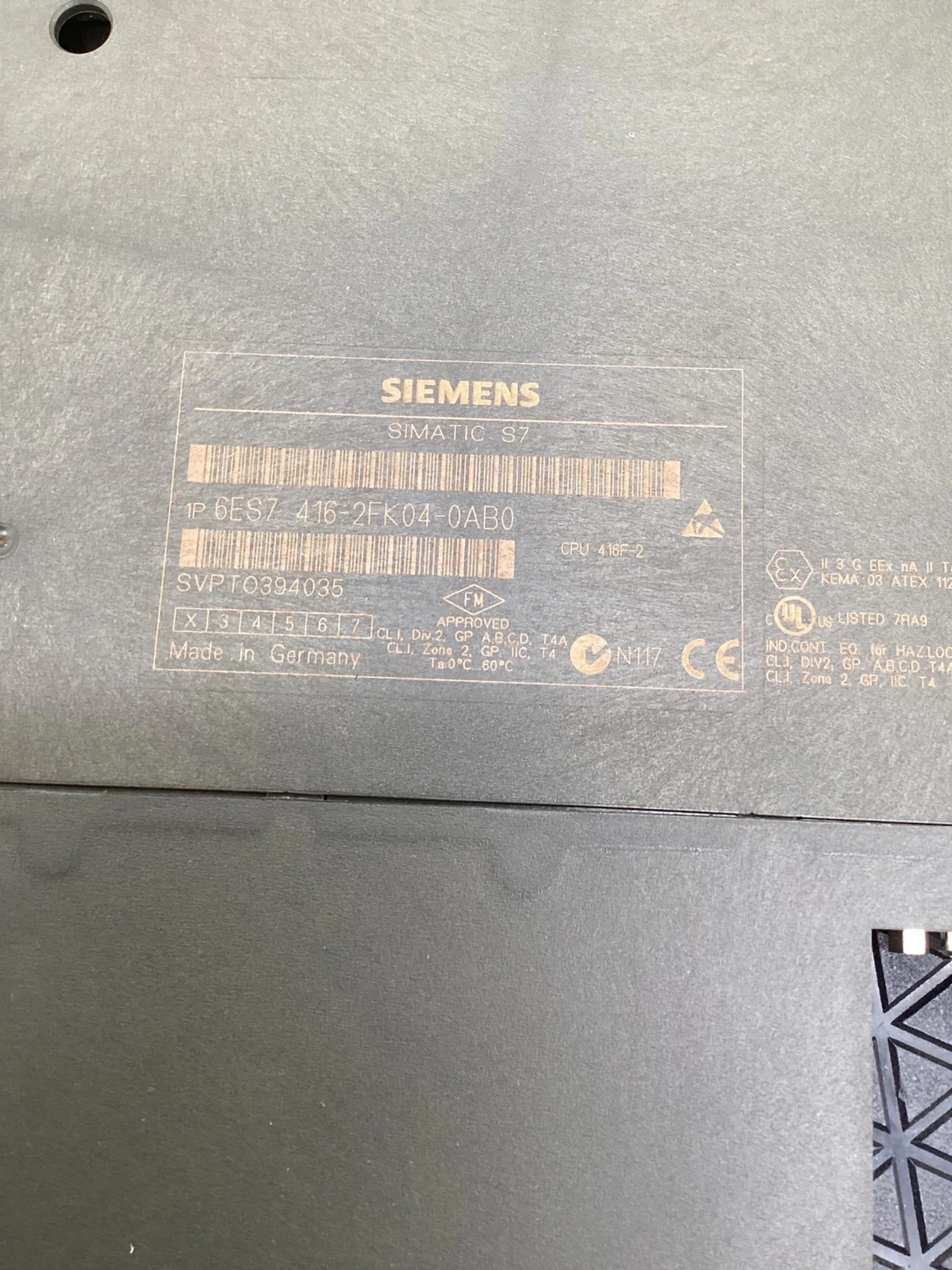 SIEMENS 6ES7416-2FK04-0AB0 SIMATIC S7-400 CPU 416F-2 Safety PLC Processor USED - Image 3