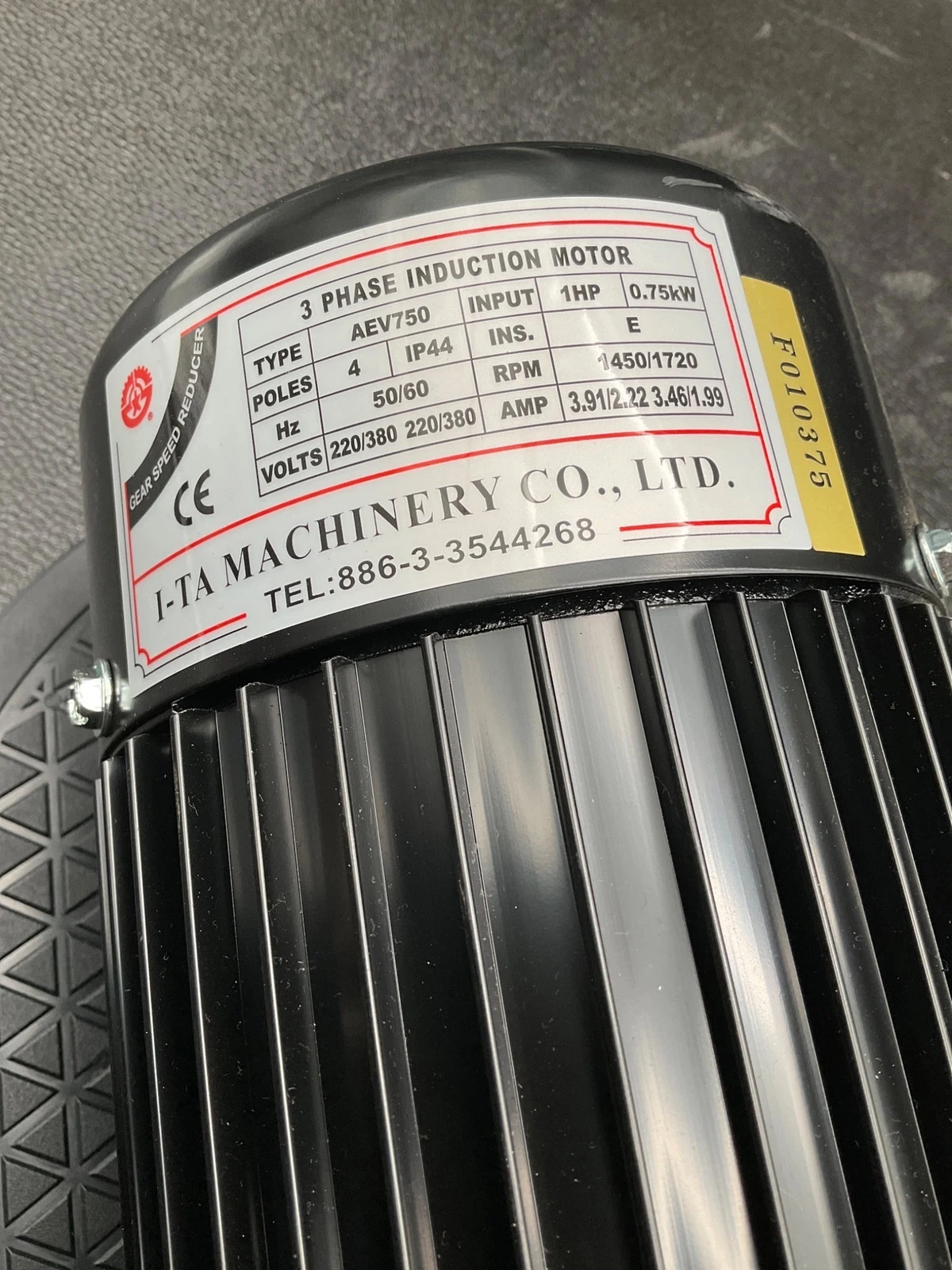 I-TA FM22 7:1 Gearmotor 1 HP 220/380V 3-Phase USED - Image 4
