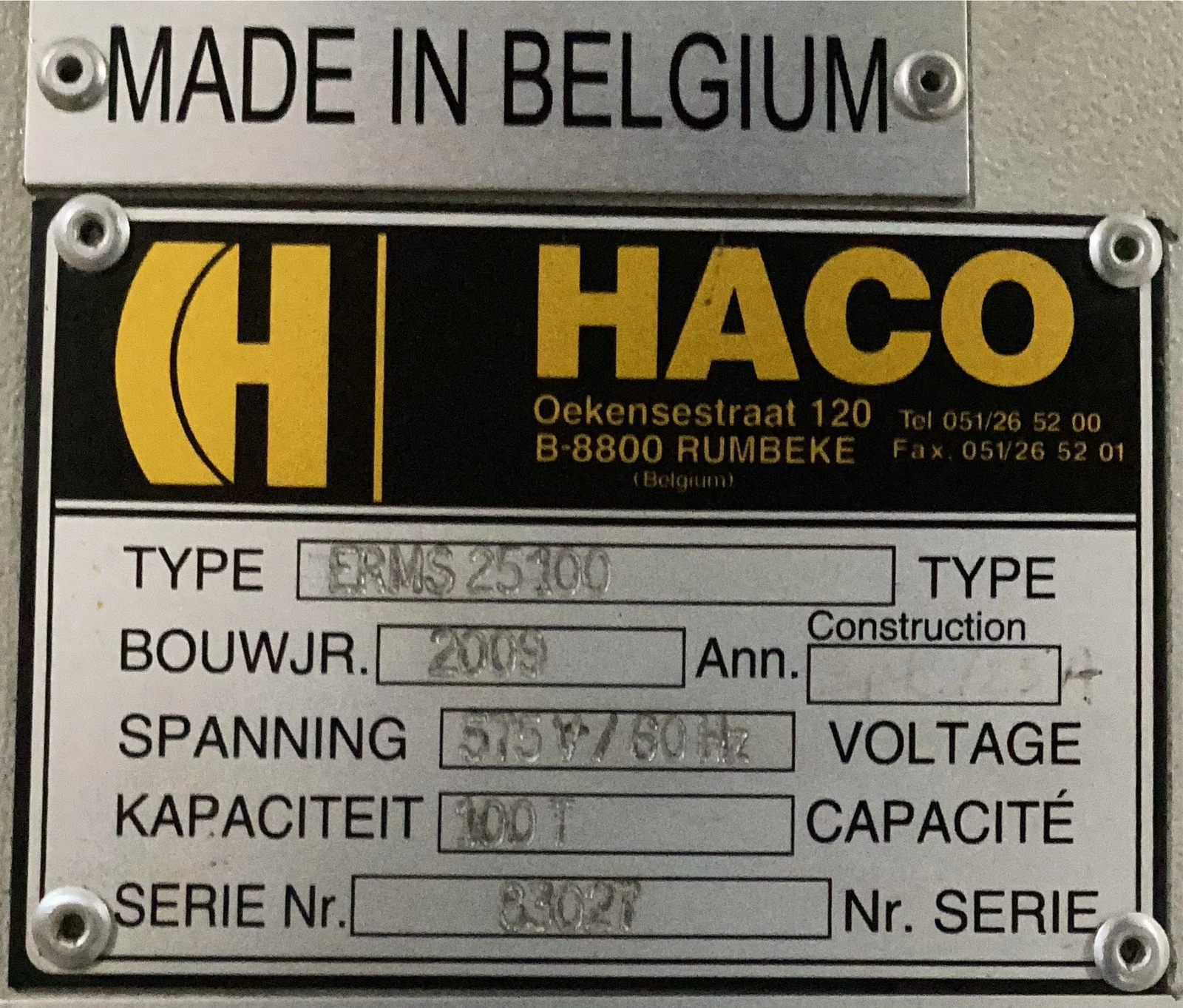 HACO ERMS 25100 Hydraulic Press Brake 100 Ton USED - Image 4