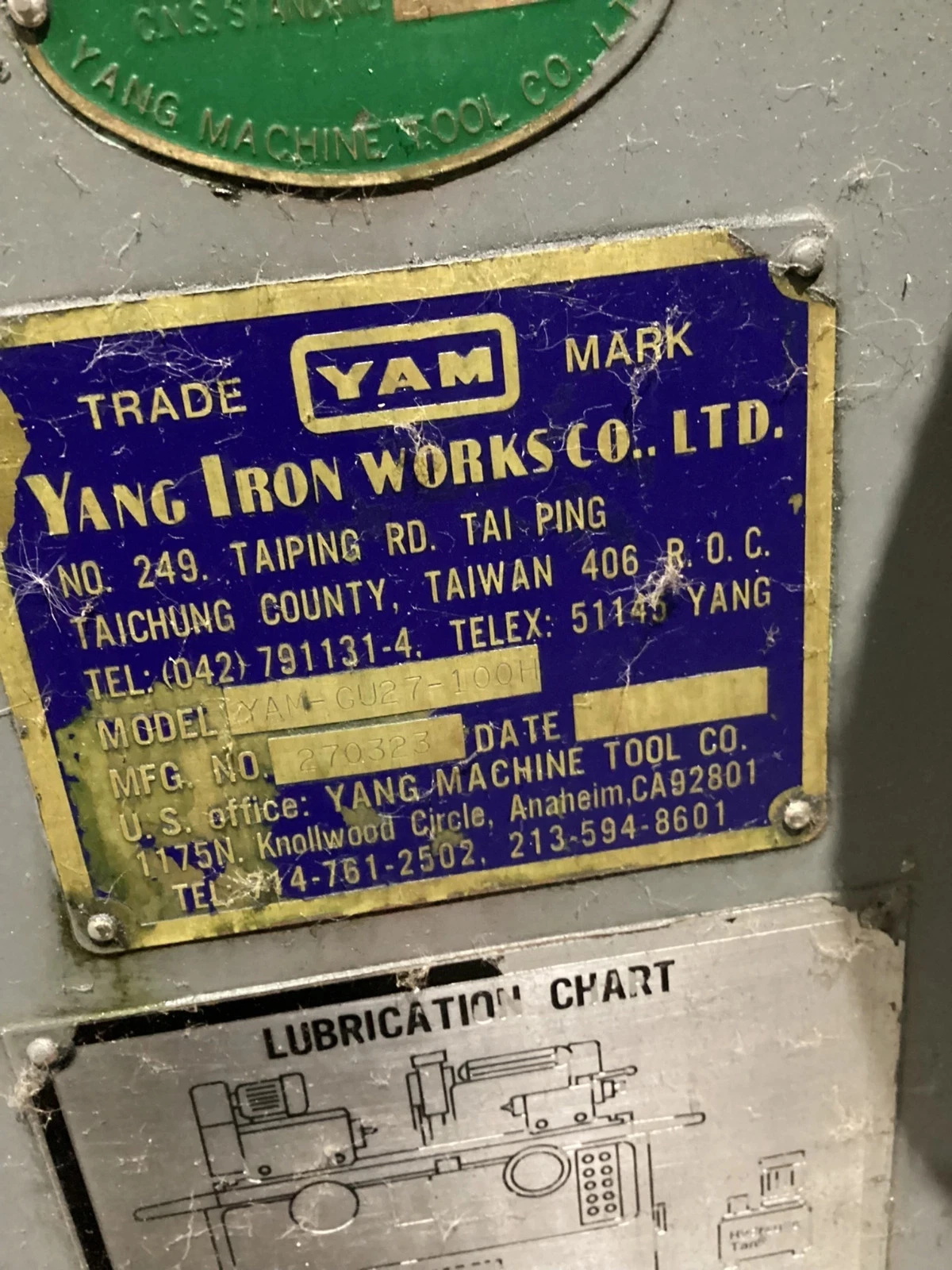 YANG IRON YAM-GU27-100H CYLINDRICAL GRINDER USED - Image 14