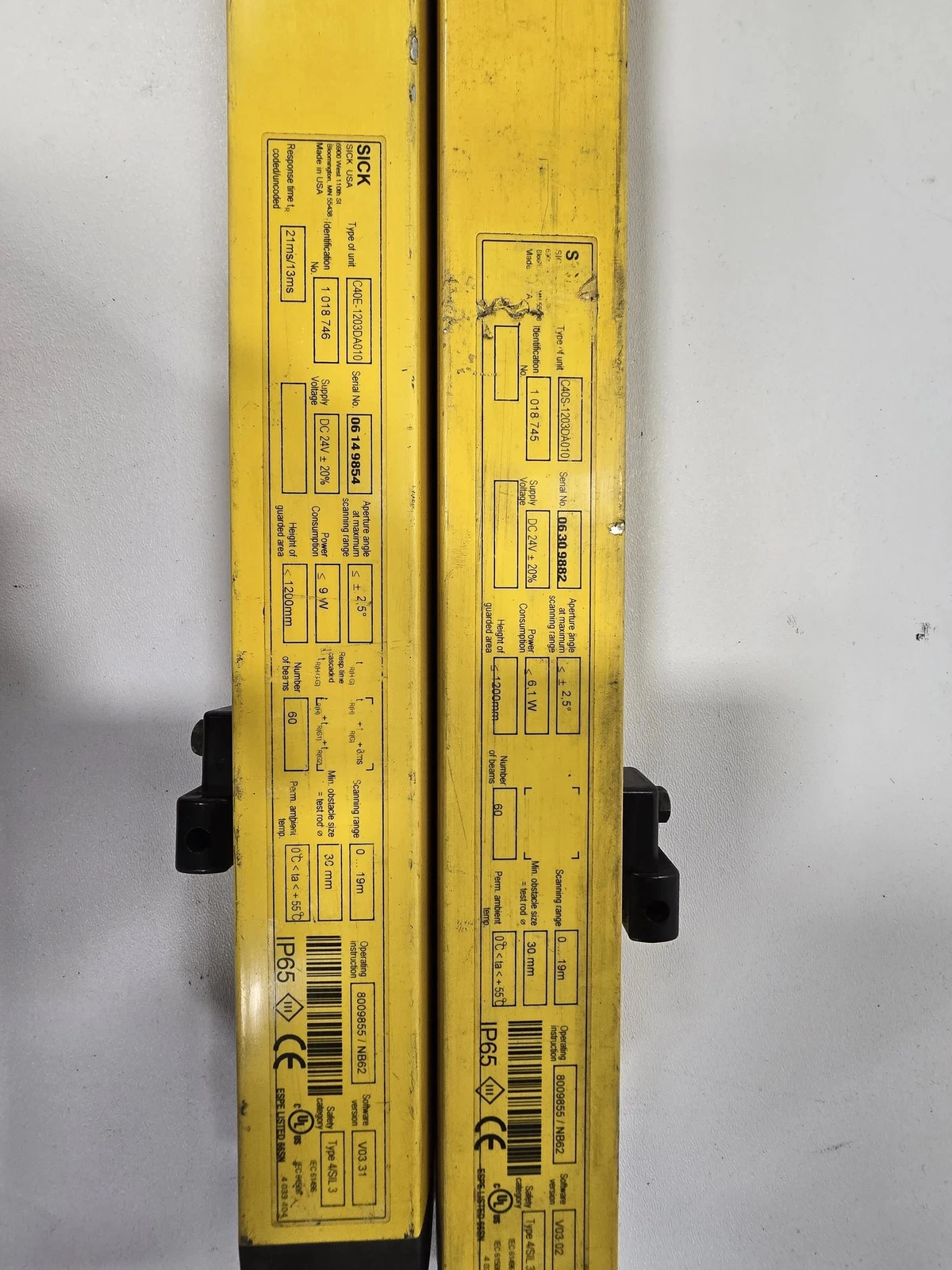 SICK C40S-1203DA010/C40E-1203DA010 LIGHT CURTAIN SET USED - Image 2