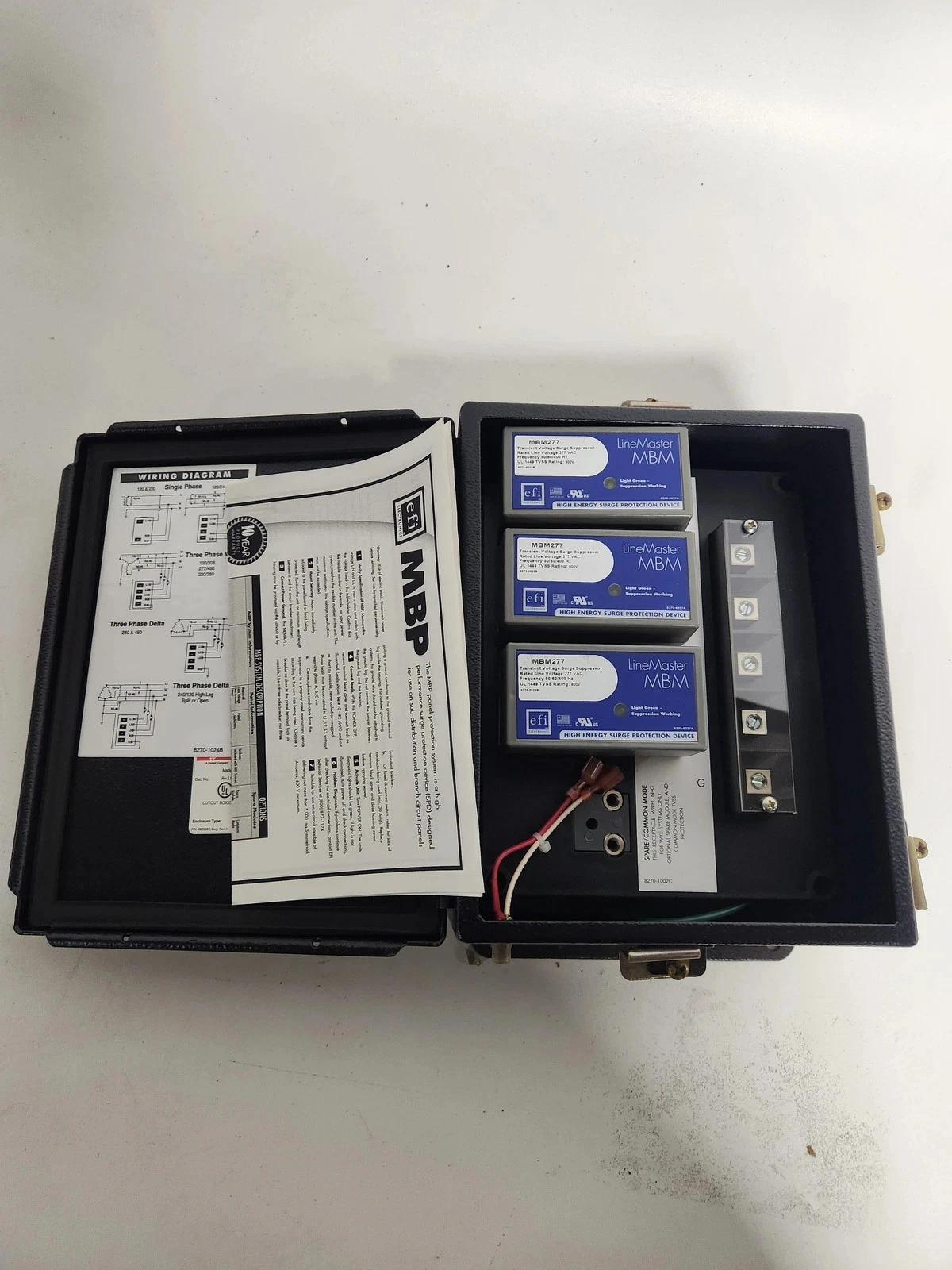 EFI TRANSIENT VOLTAGE SURGE SUPPRESOR MBP177/480Y USED - Image 2