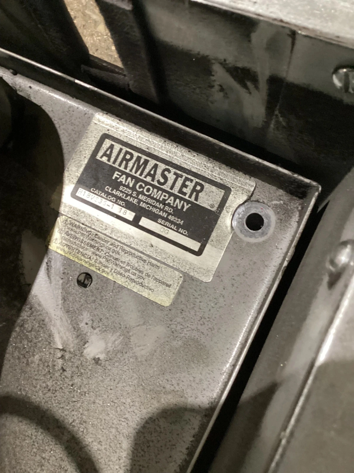 AIRMASTER FAN COMPANY H18V836-1 18" Ventilation Exhaust Fan w/ 1/2 HP USED - Image 6