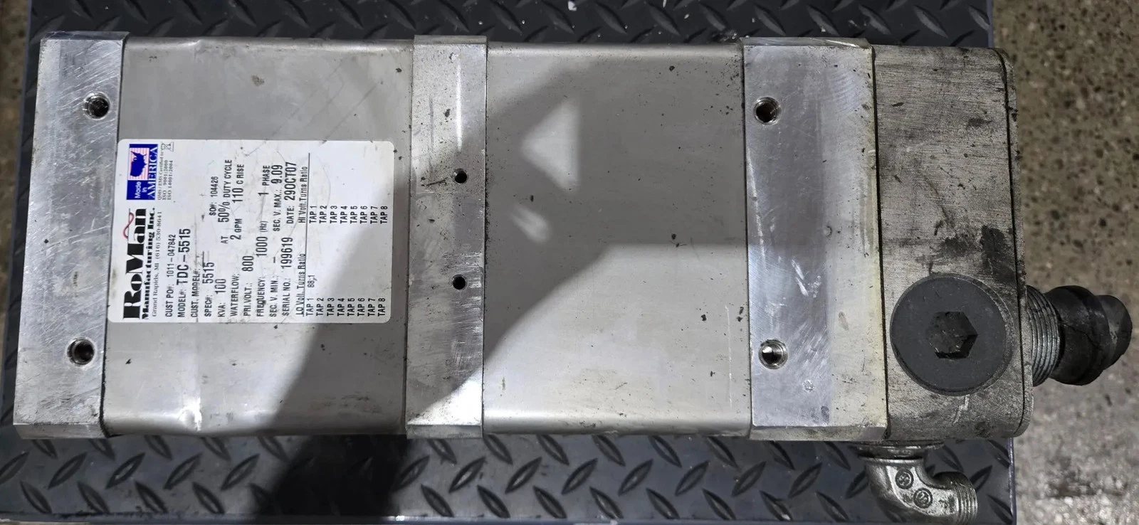RoMan Manufacturing TDC-5515 Resistance Welding Transformer 100 KVA USED - Image 4