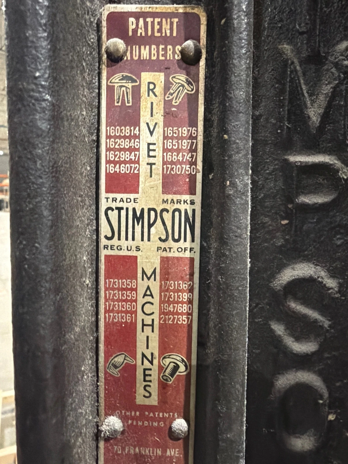 STIMPSON Machine Builders Foot-Operated Riveter USED - Image 3