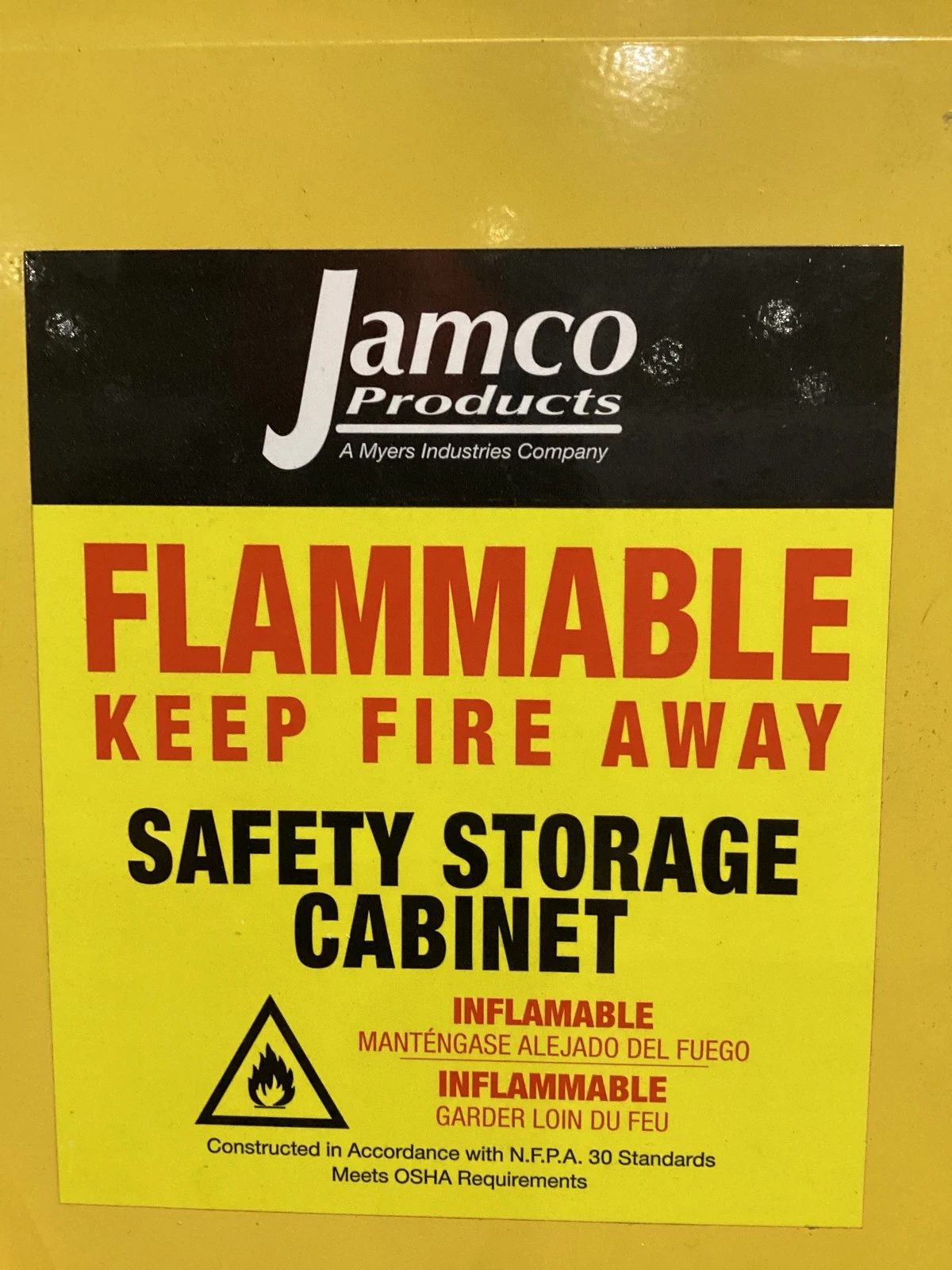 Jamco BA 60 60 Gallon Flammable Safety Storage Cabinet USED - Image 6