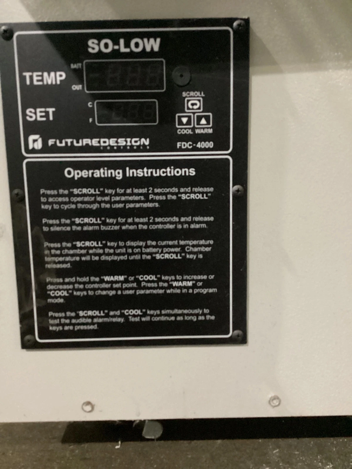 SO-LOW U40-28 Ultra-Low Freezer 28 Cu Ft -40°C USED - Image 5
