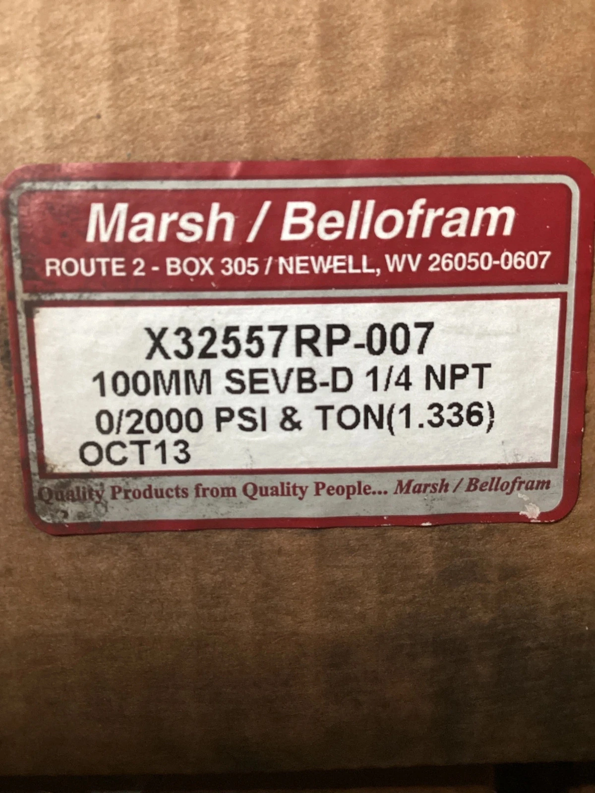 MARSH X32557RP-007 4.5" P Series Process Pressure Gauge 0–2000 PSI NEW - Image 5