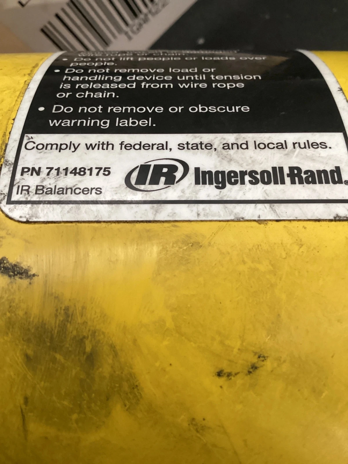 INGERSOLL RAND BW015080 AIR BALANCER 150LB 80″ USED - Image 4