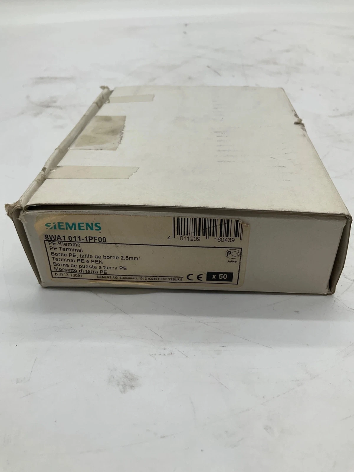SIEMENS 8WA1011-1PF00 PE Terminal Block 2.5mm² (Box of 50) NEW - Image 3