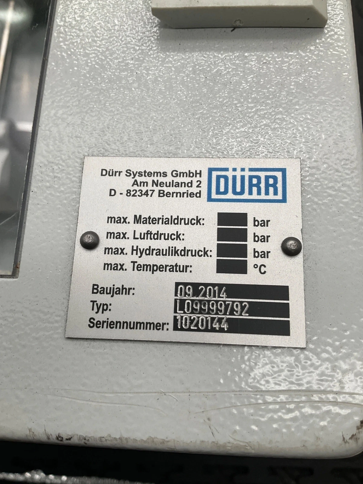 DÜRR L09999792 Accessory Control Panel USED - Image 2