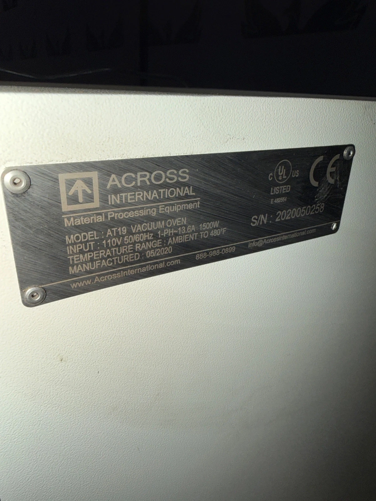 ACROSS INTERNATIONAL AT19 480°F AccuTemp Vacuum Oven USED - Image 5