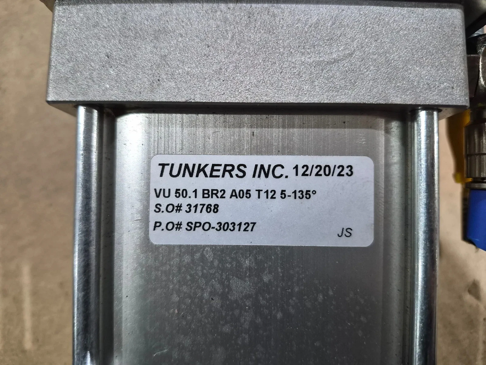 TUNKERS VU 50.1 BR2 A05 T12 5-135° Pneumatic Clamp USED - Image 3