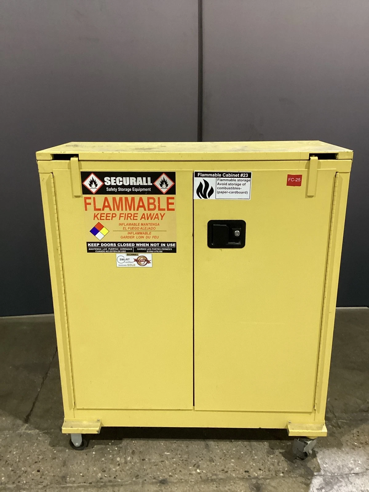 SE-CUR-ALL A330 30 Gallon Flammable Liquid Safety Storage Cabinet USED