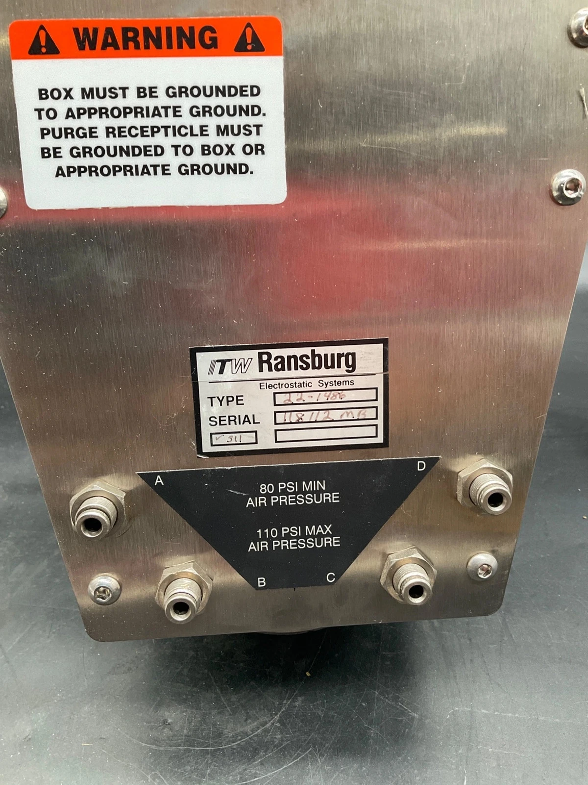 ITW Ransburg 22-1486 Grounded Purge Receptacle Box USED - Image 6