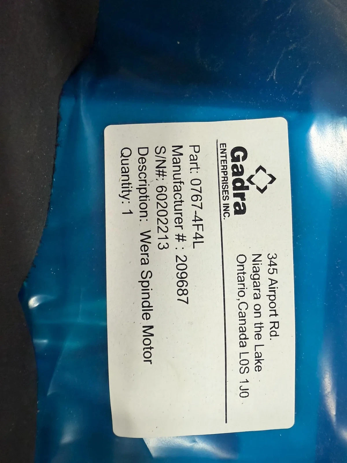 Wera 0767-4F4L / 209687 Spindle Motor USED - Image 3