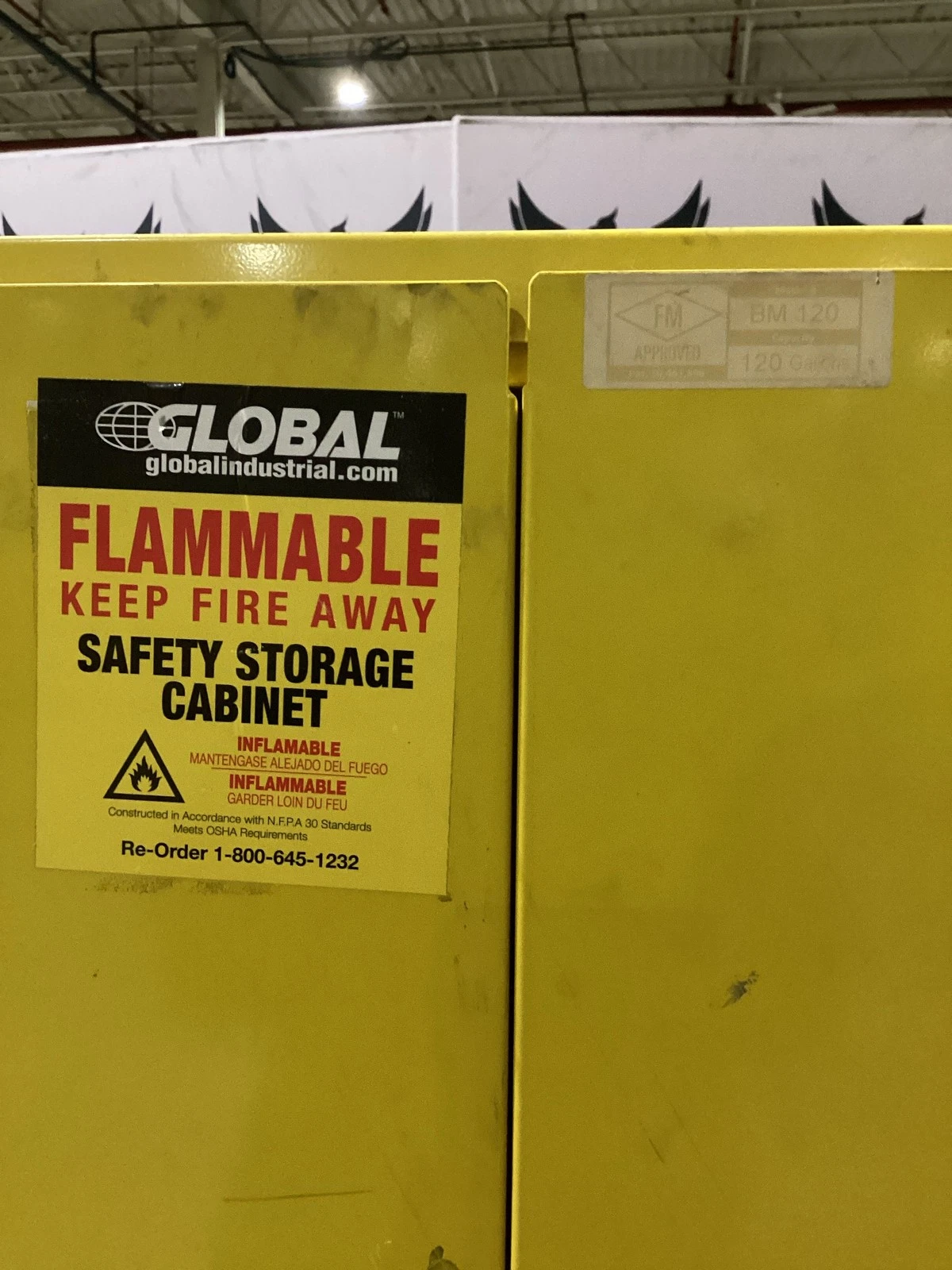 Global Industrial BM-120 120 Gallon Flammable Safety Storage Cabinet USED - Image 3