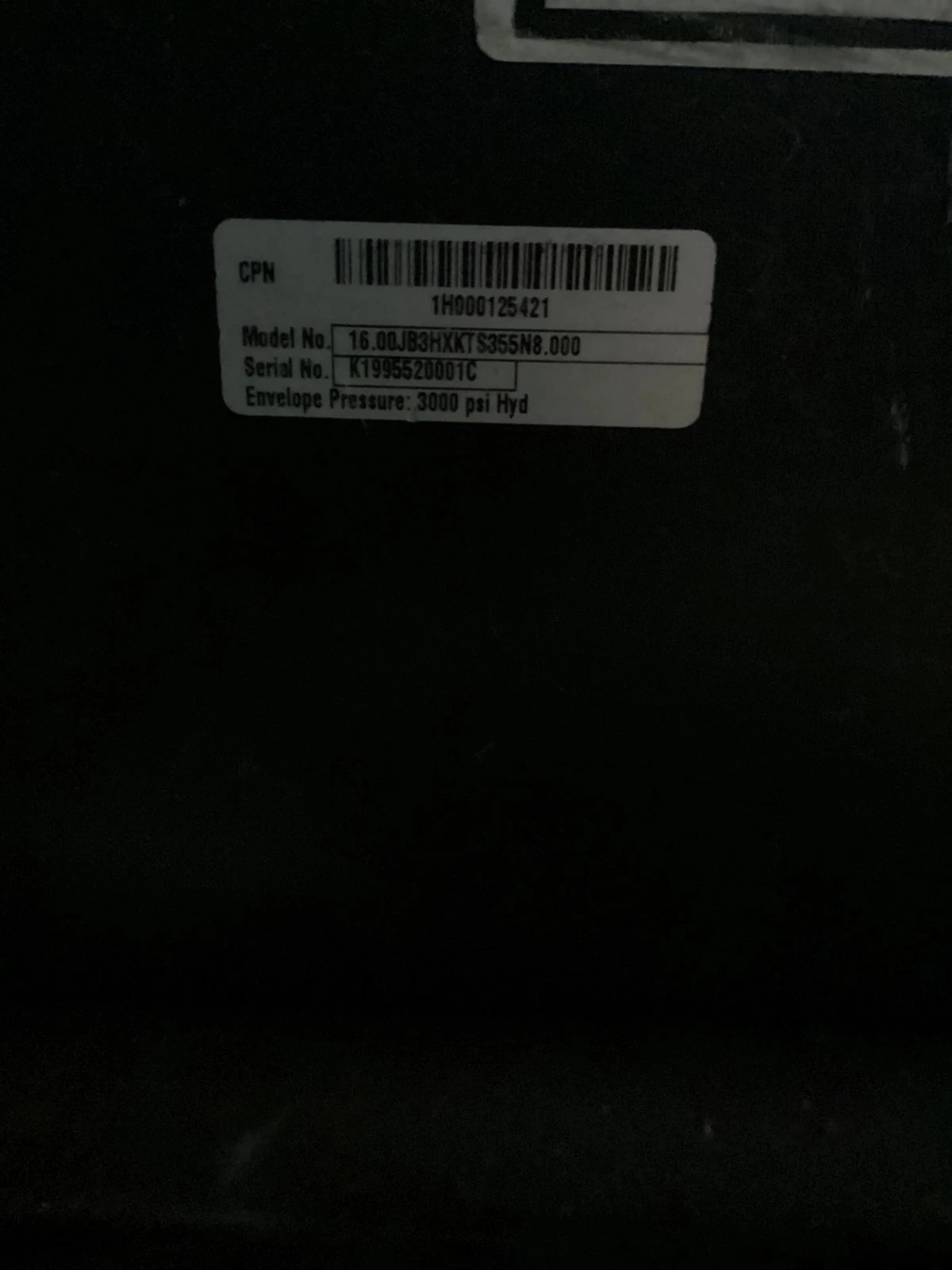Parker 16.00JB3HXKTS355N8.000 3HX Hydraulic Cylinder w/ Bolt-On Manifold USED - Image 5