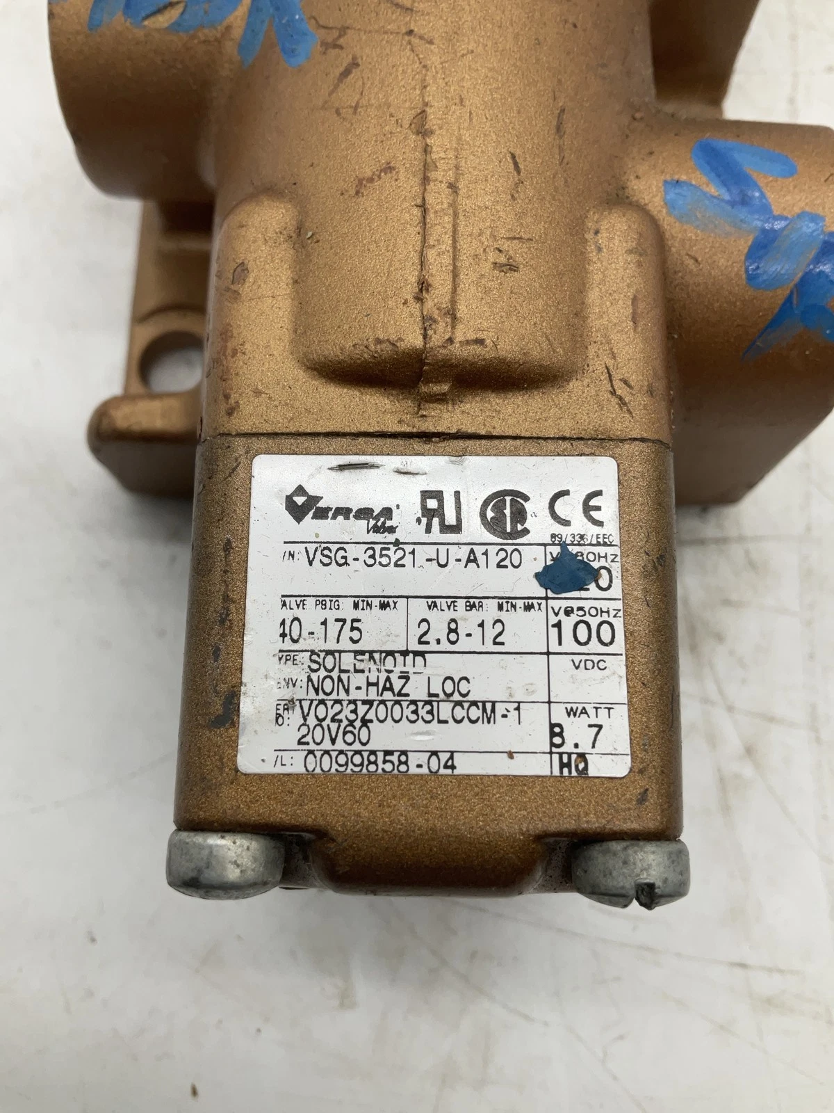 VERSA VSG-3521-U-A120 Solenoid Valve USED - Image 2